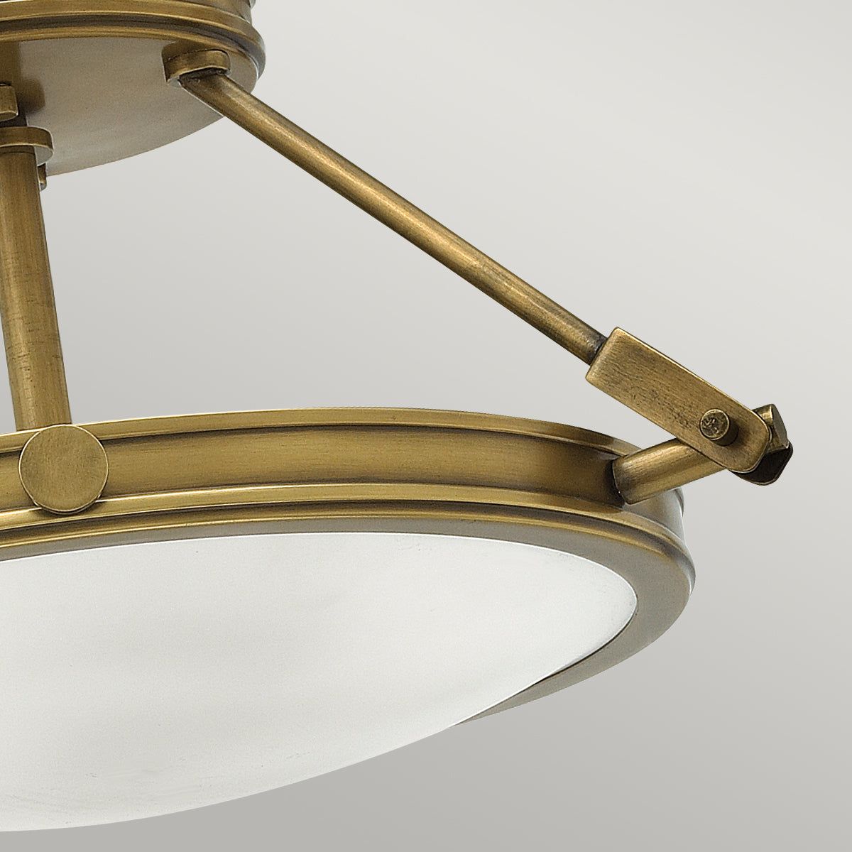 3/4L Semi Flush Ceiling Light with Heritage Brass Finish - Vintage Style Lighting for Dining Room, Bedroom & Hallway