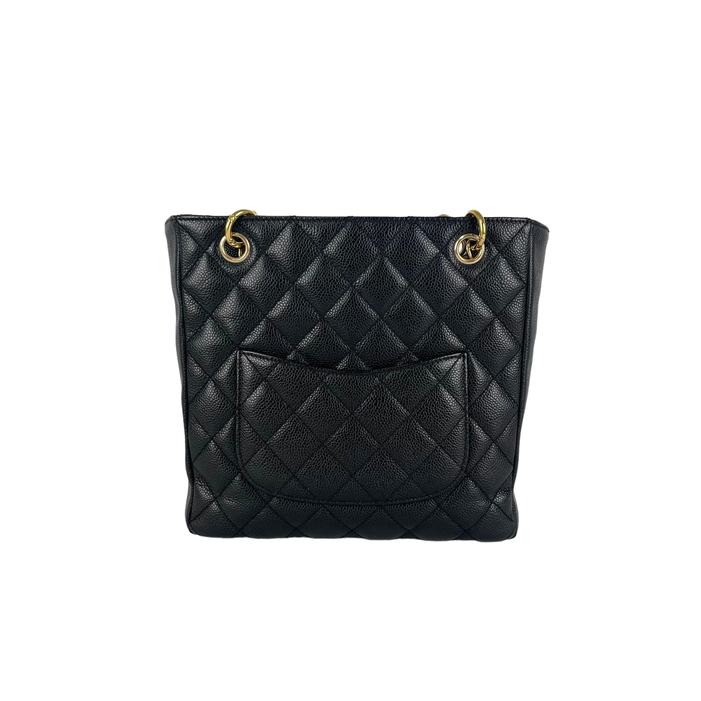 Chanel Quilted PST (Petit Shopping Tote) Handbag in Black - Luxury Designer Crossbody Bag for Women, Perfect for Shopping, Travel & Everyday Use