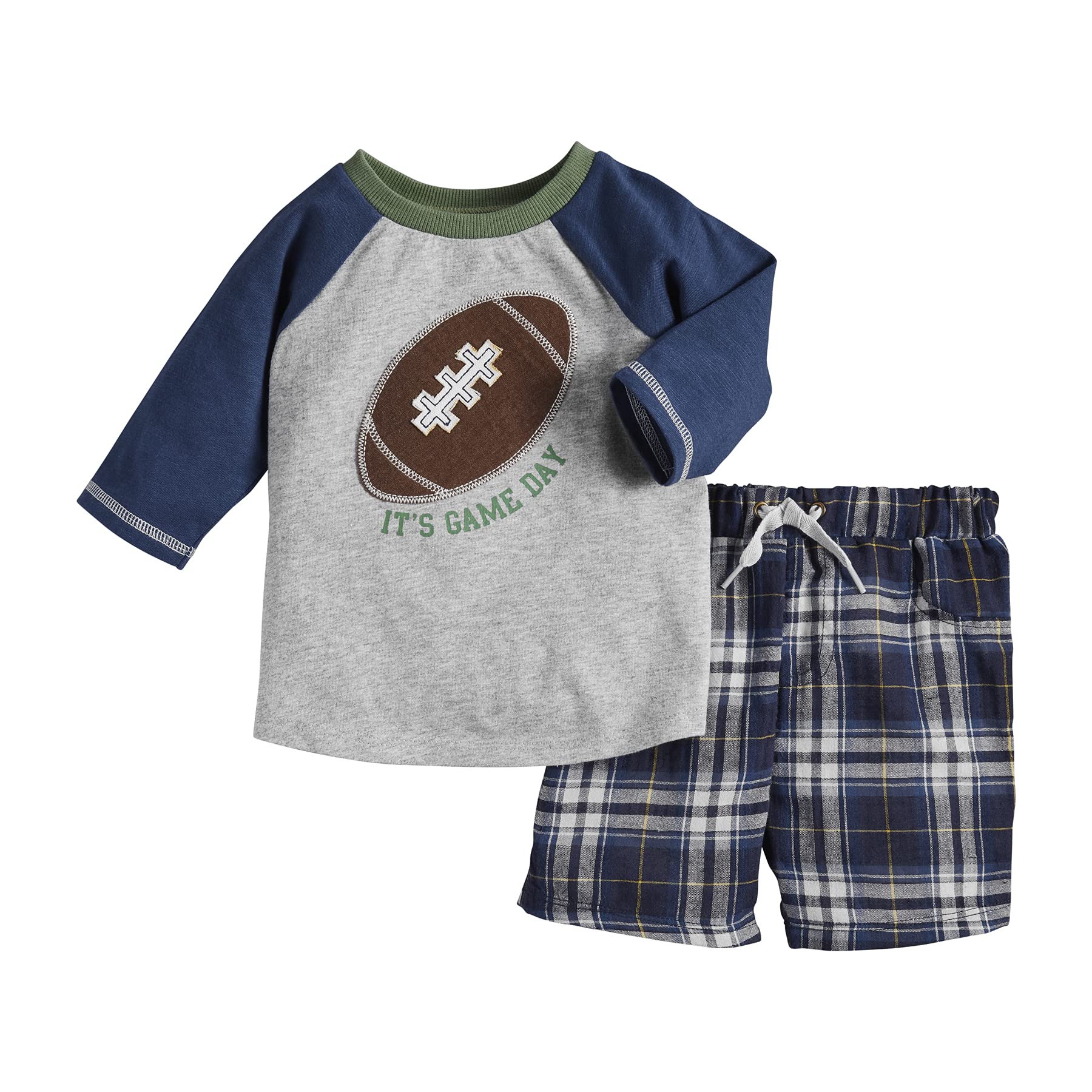 Mud Pie Baby Boys' Football Shorts Set - Cute Toddler Athletic Outfit for Game Day, Playtime & Sports Activities