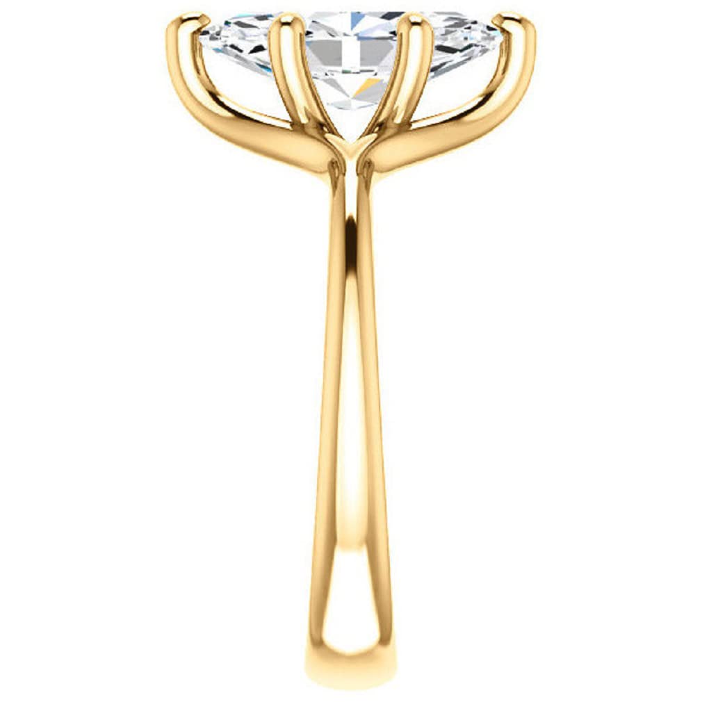 10K Solid Yellow Gold Handmade Engagement Rings 2.0 CT Marquise Cut Moissanite Diamond Solitaire Wedding Band Set for Women - Elegant Bridal Jewelry for Proposals, Anniversaries & Special Occasions