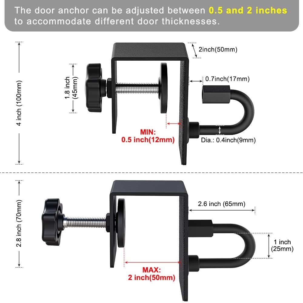 Heavy Duty Kipika Door Anchor for Resistance Bands - Workout Door Mount Attachment for Strength Training, Physical Therapy & Home Gym Exercises | Perfect for Home Workouts, Rehabilitation & Fitness Training