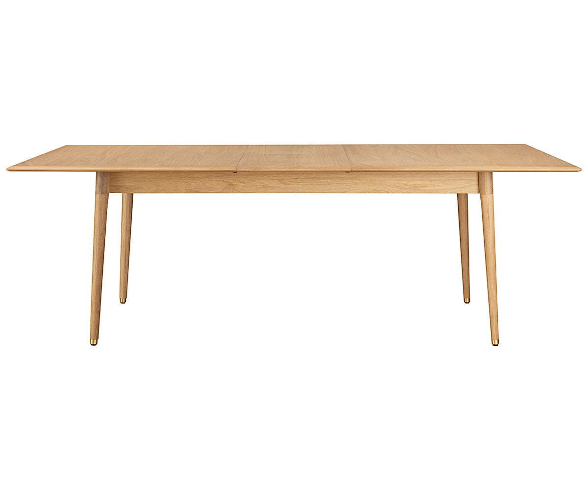 Hendrick Extension Dining Table II - White Oak Solid Wood Expandable Table for Dining Room, Kitchen & Entertaining | Modern Farmhouse Style