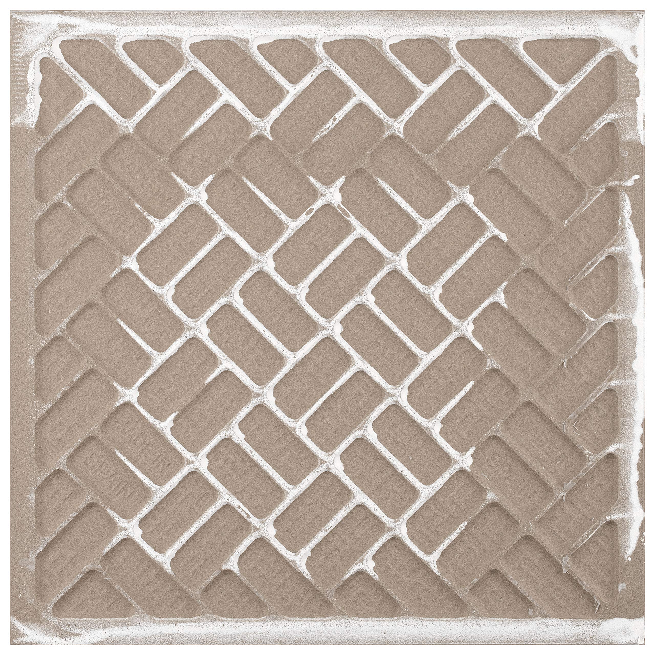 Merola Tile Daria Dandelion 9.75x9.75 Inch Porcelain Tile for Floor and Wall - Perfect for Bathroom, Kitchen Backsplash, and Living Room Decor