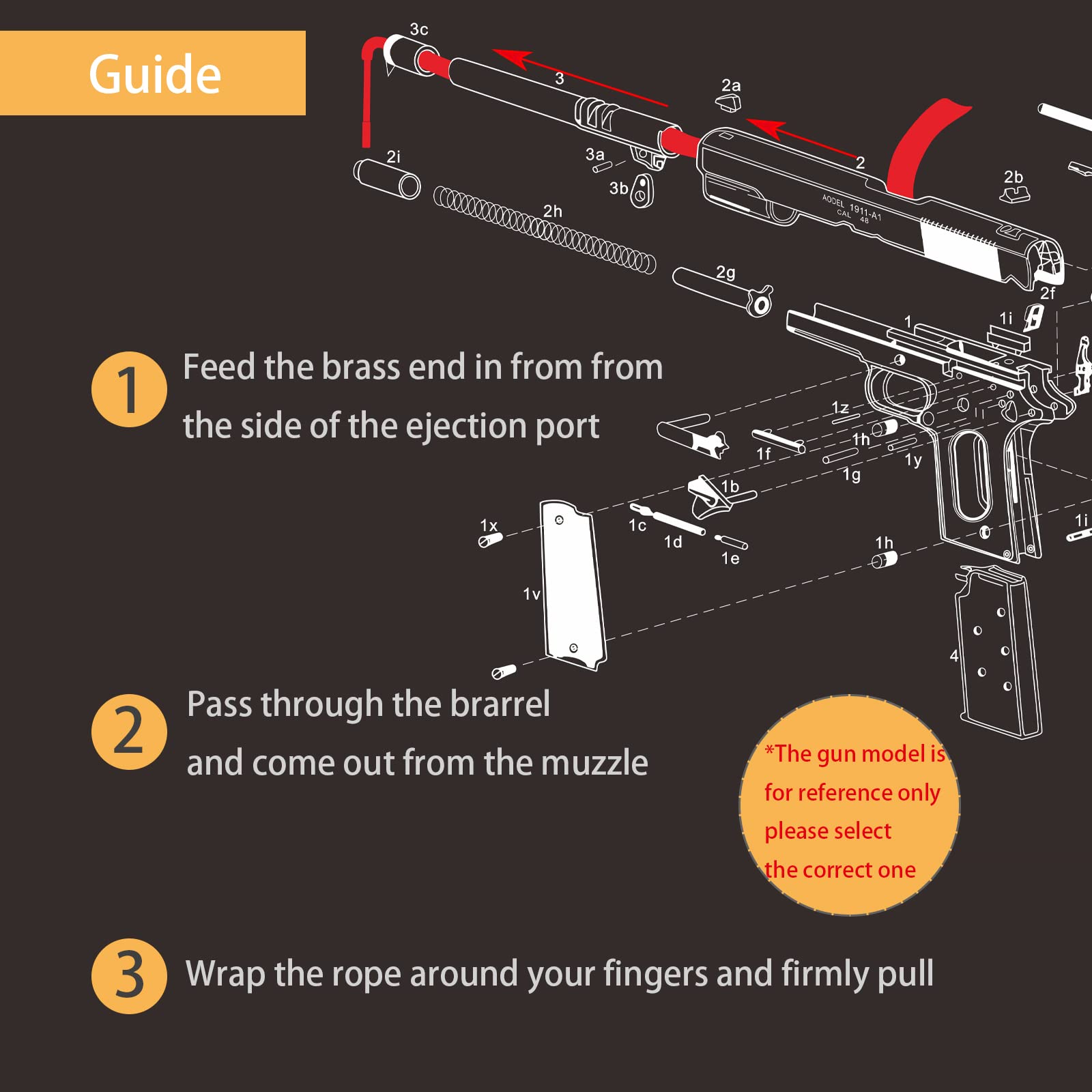2 Pack Gun Cleaning Snake - Rifle Bore Cleaning Rope for Pistol, Handgun, Shotgun (.22, .223, 5.56mm, .380, 9mm, 12GA, .308, .357, .44, .45 Caliber) | Perfect for Range Days & Home Firearm Maintenance