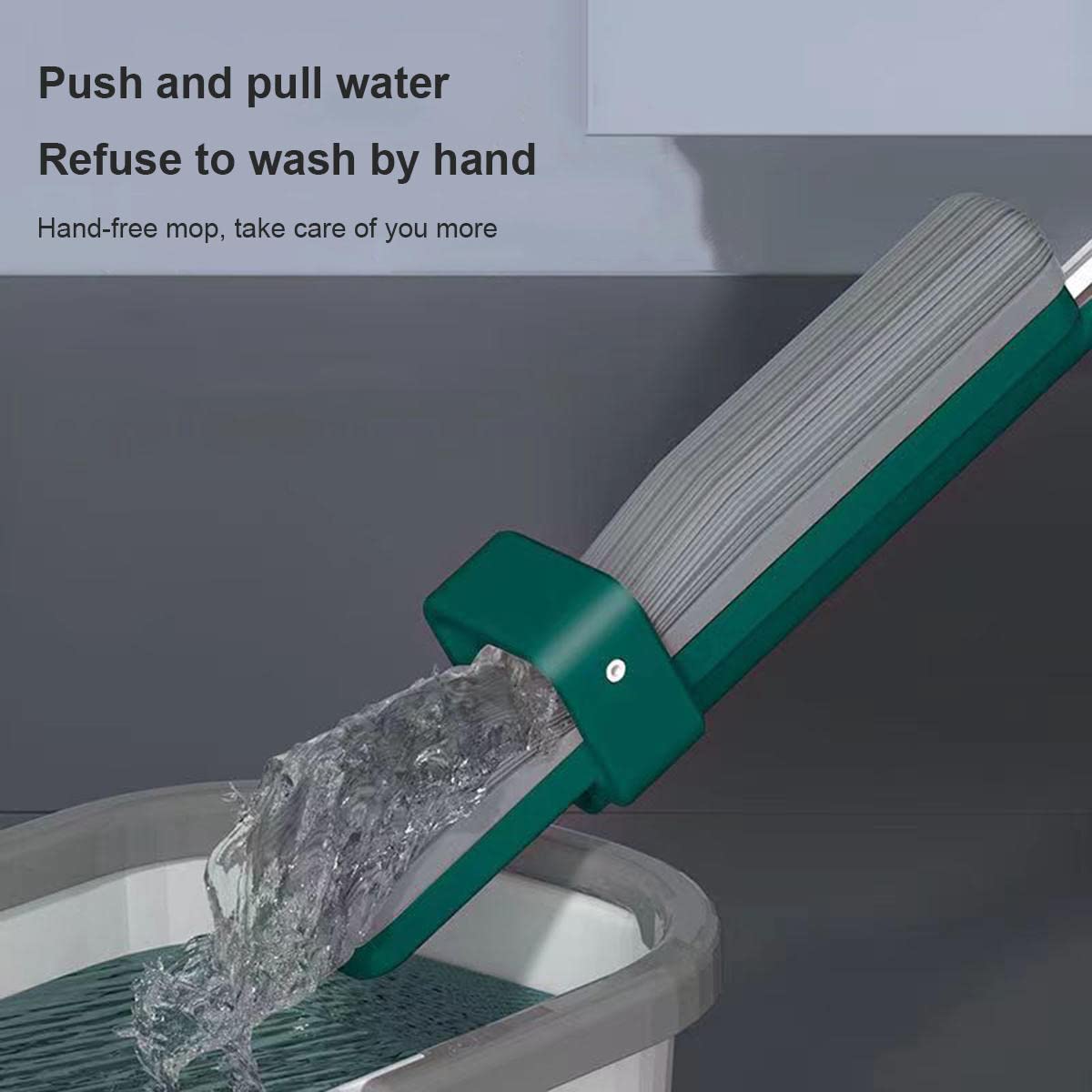 PVA Sponge Mop for Floor Cleaning - Heavy Duty Self-Squeeze Mop for Hardwood, Tile, Marble & Laminate Floors - Ideal for Kitchen, Bathroom & Home Cleaning