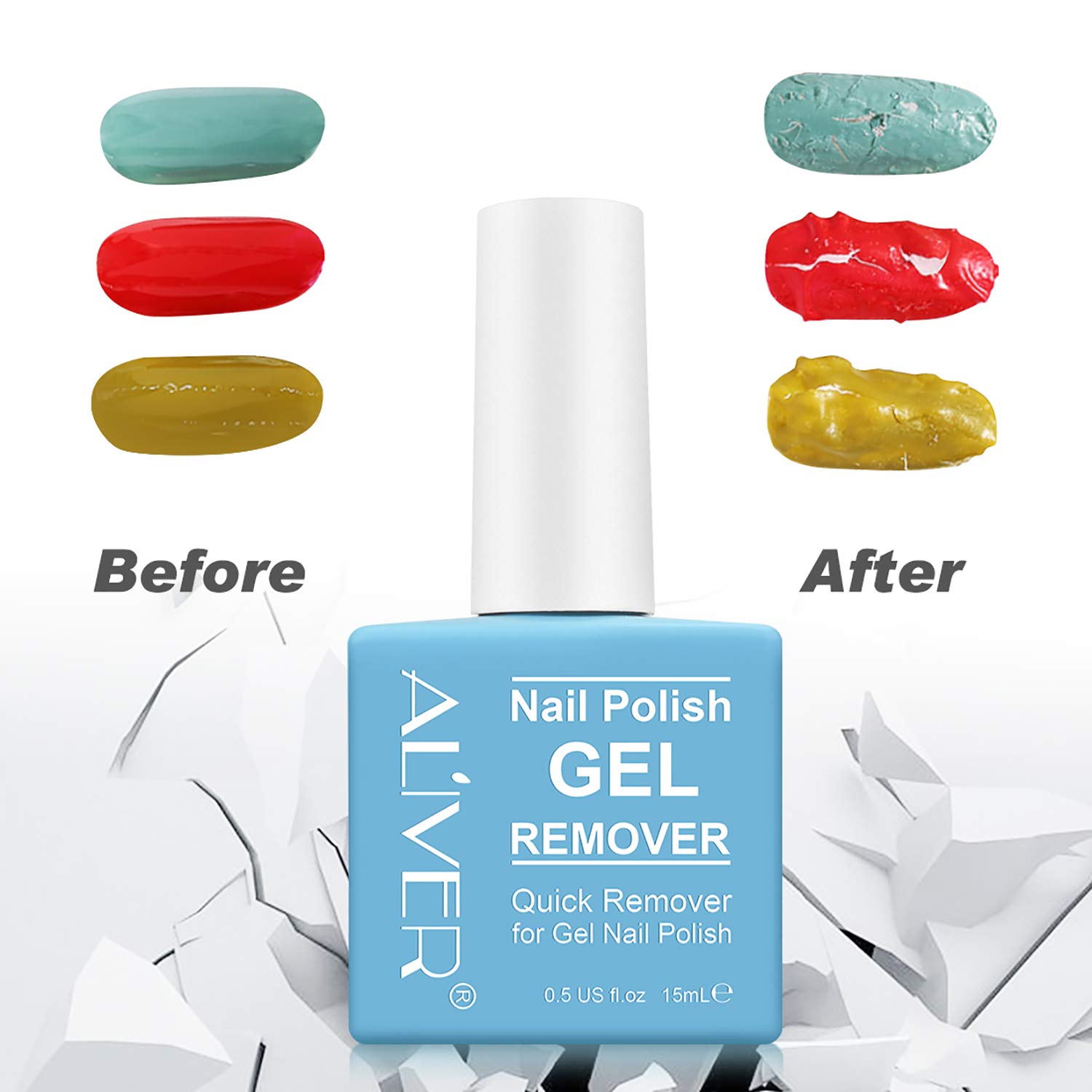 Professional Nail Polish Remover for Gel & Natural Nails - Fast Acting in 3-5 Minutes, Gentle Formula, No Damage (2 Pack) - Perfect for Salon & Home Manicures