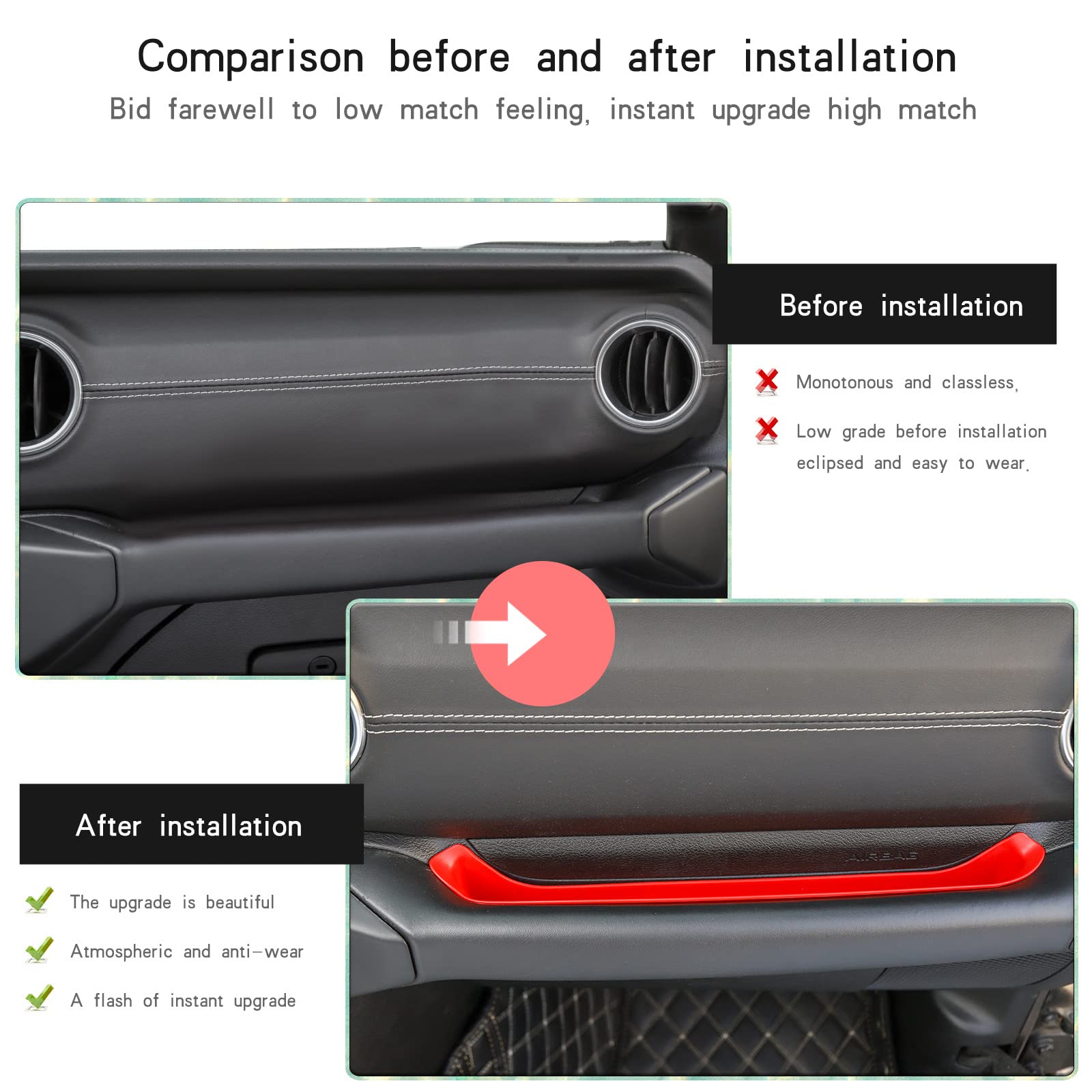 Jeep JL JT GrabTray Passenger Side Storage Tray Organizer - Red Interior Accessory for 2018-2023 Jeep Wrangler JL/JLU & Gladiator JT (2/4 Door) - Perfect for Road Trips, Camping & Daily Commute