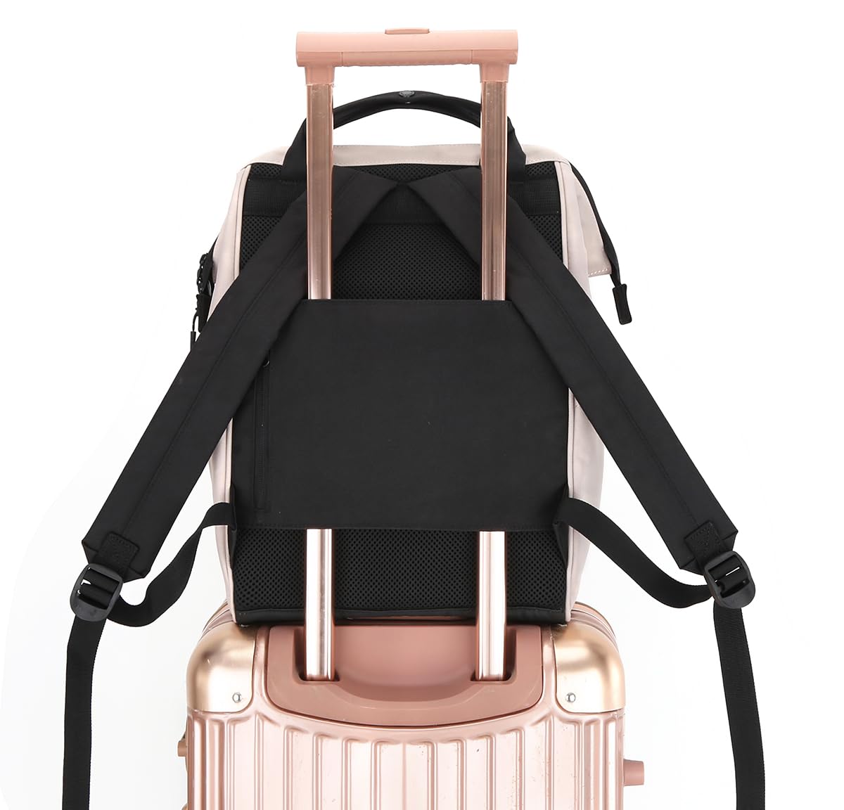 Himawari 14.9 Inch Women's Laptop Backpack - Large Capacity Waterproof College School Bag for Men & Women, Light Grey - Perfect for Work, Travel & Daily Commute