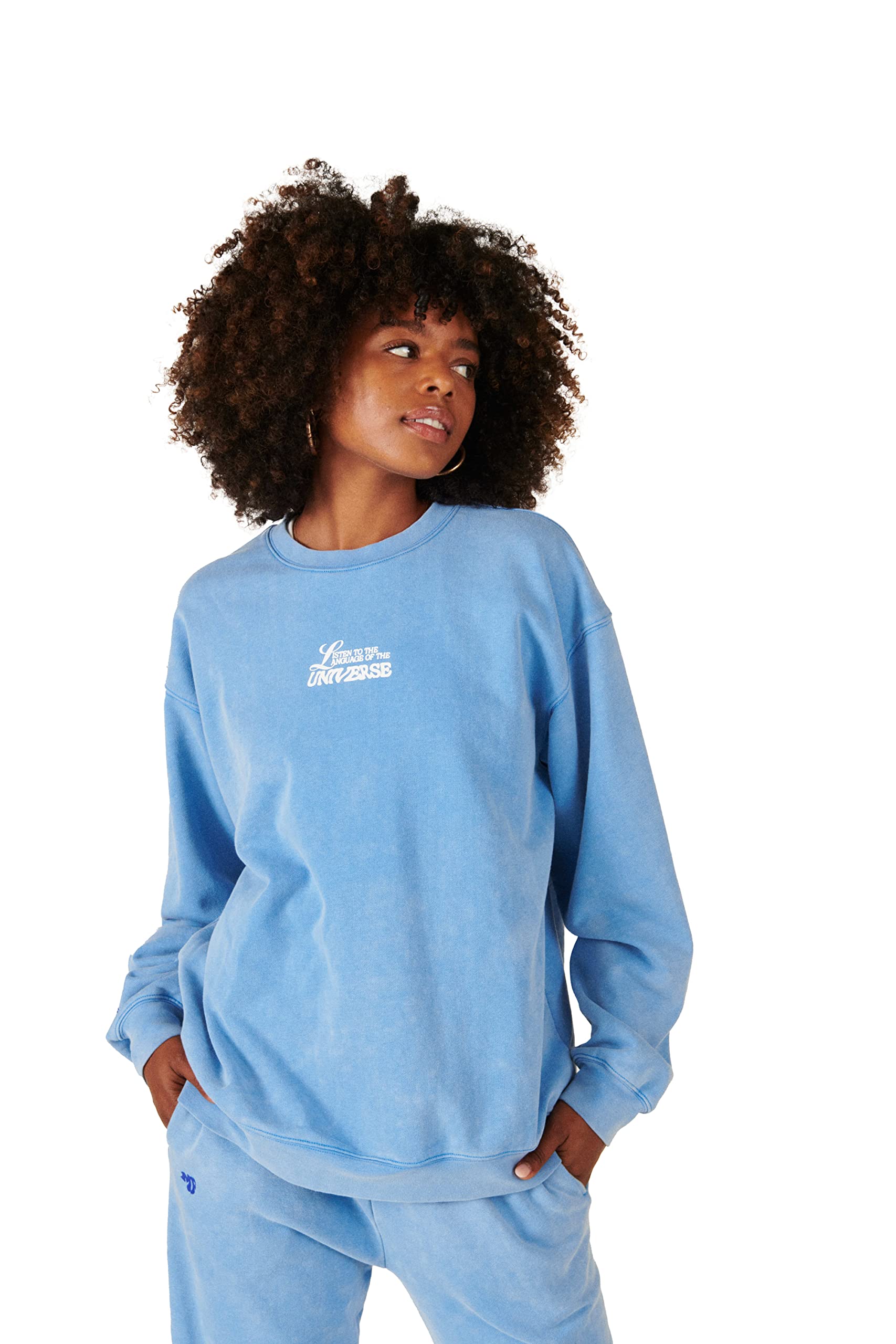 Mayfair Group Angel Number Crewneck Sweatshirt - Listen to the Language of Love | Cute Graphic Hoodie for Women, Streetwear Fashion, Gift for Her, Perfect for Date Nights & Casual Outfits