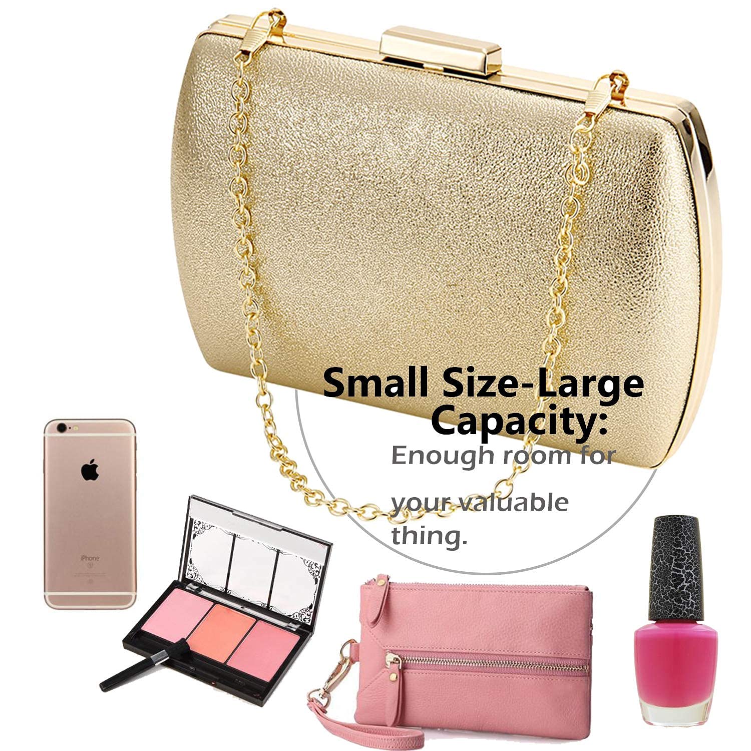 Elegant Gold Clutch Purse for Women - Luxury Evening Bag for Weddings, Parties & Special Occasions | Perfect for Prom, Cocktail Events & Formal Gatherings