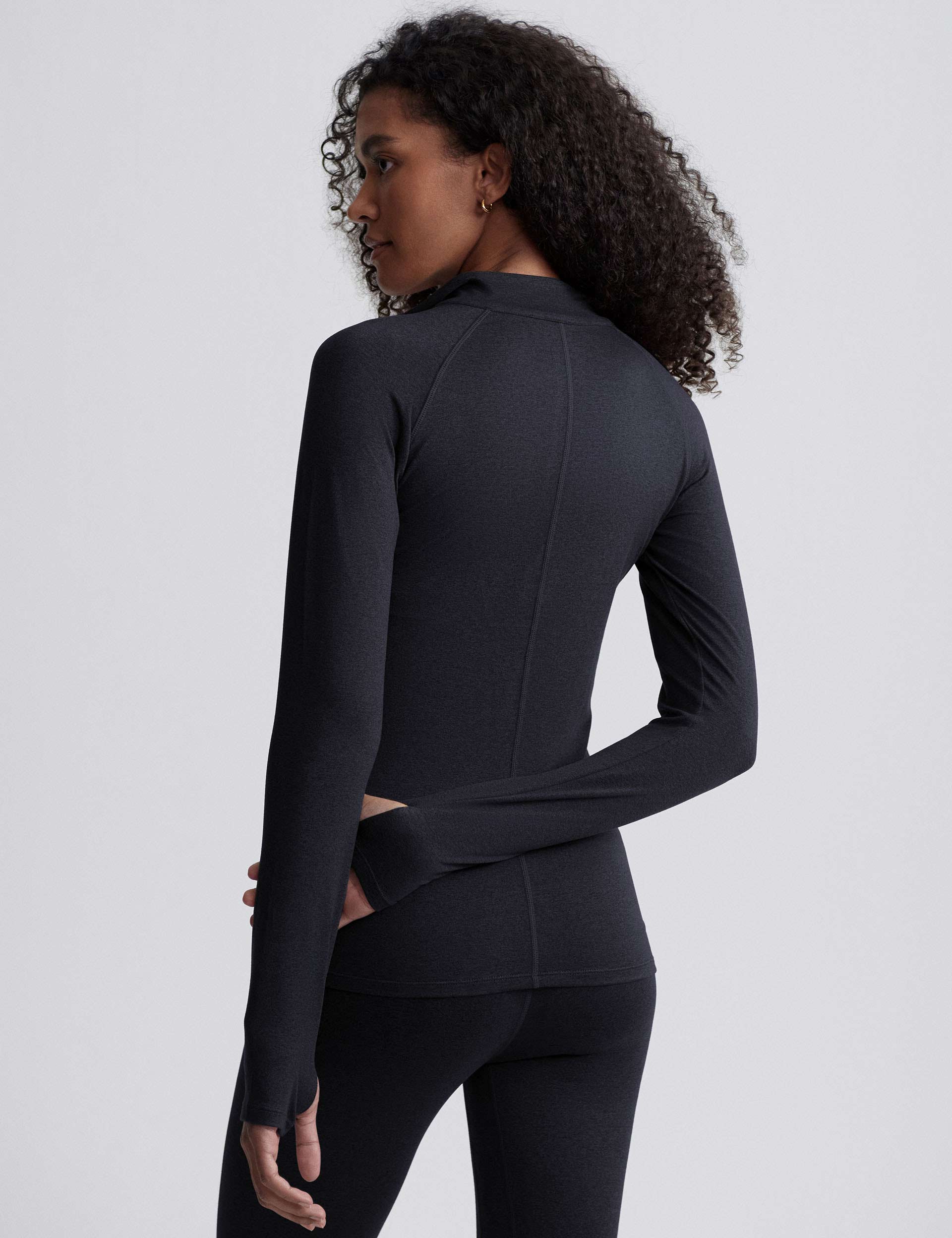 Always Warm Half Zip Base Layer Top - Black Marl | Thermal Underwear for Men & Women | Perfect for Hiking, Skiing & Winter Sports