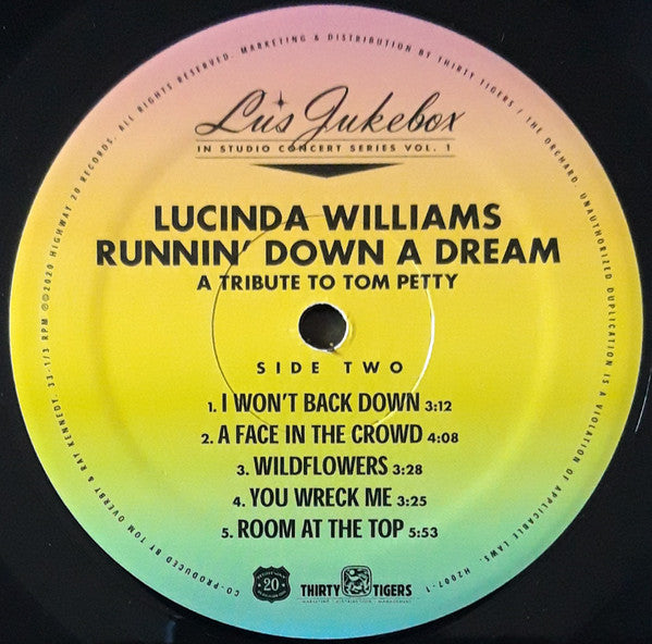 Lucinda Williams Runnin' Down A Dream Tribute to Tom Petty Vinyl Record LP - Limited Edition Mint Condition - Perfect for Music Collectors & Tom Petty Fans