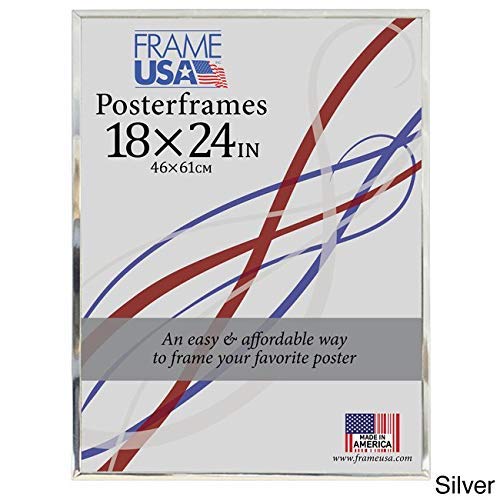 Frame USA 18x24 Hardboard Poster Frames - Silver & Multiple Colors | Durable Wall Art Display for Home, Office & Classroom Decor