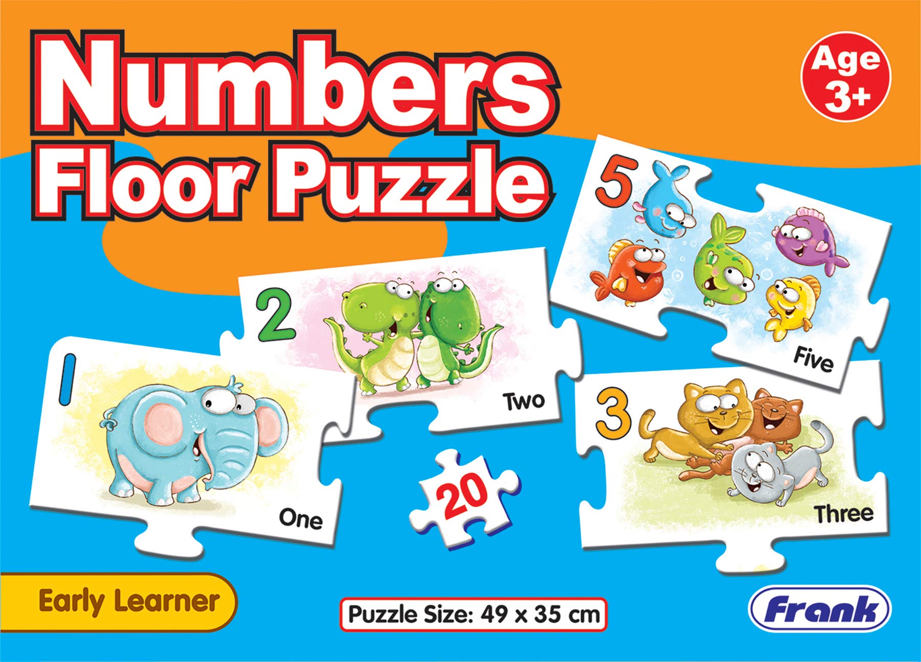 Educational Number Floor Jigsaw Puzzles for Kids Ages 3-7 | Fun Learning Toys for Brain Development, Focus & Memory | 20-Piece Puzzle Set with Numbers & Images | Perfect Gift for Boys & Girls | Ideal for Preschool Learning, Playroom Activities & Family Game Night