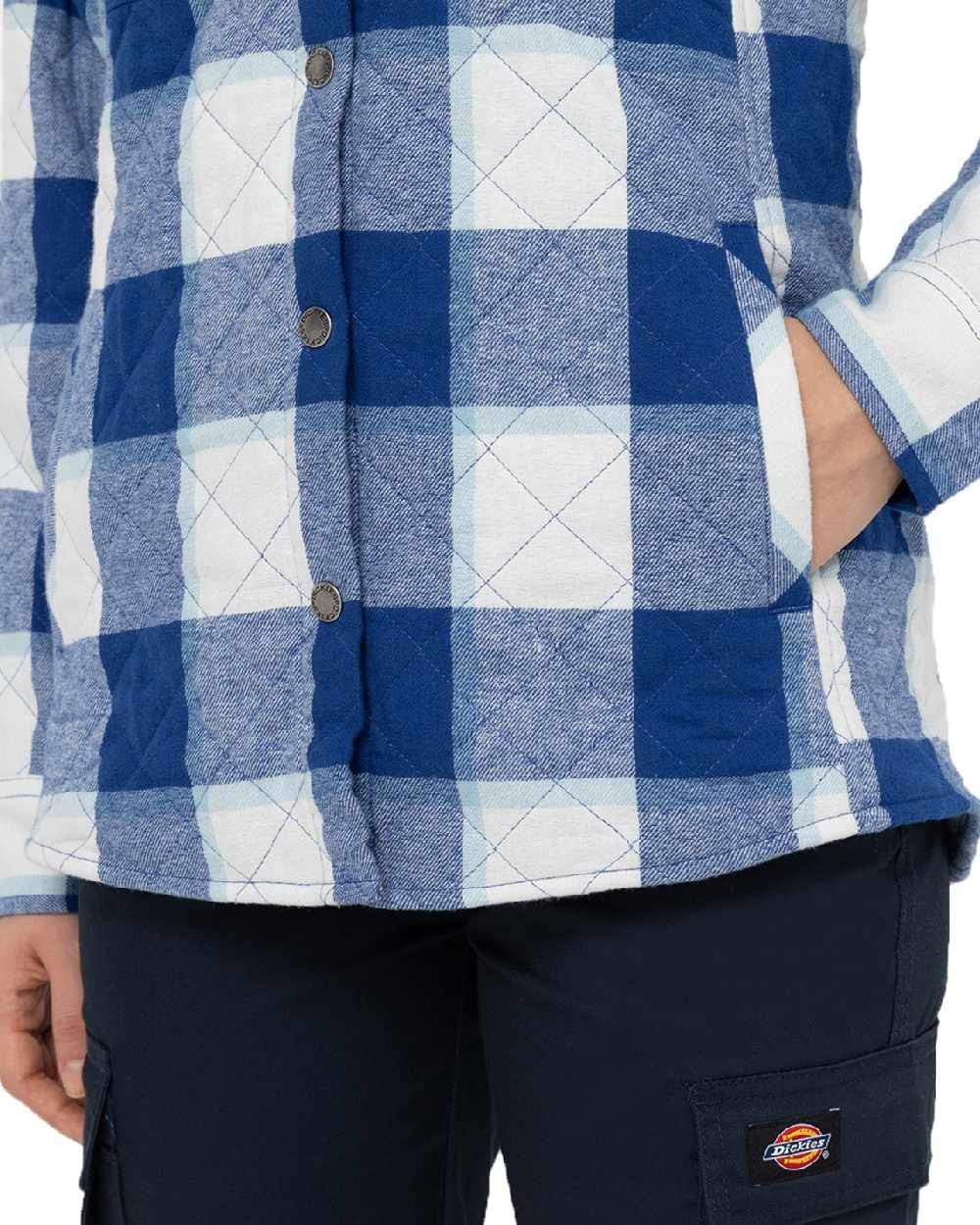Dickies Women's Flannel Shirt Jacket - Soft Plaid Long Sleeve Button Down Shacket for Casual Wear & Outdoor Activities