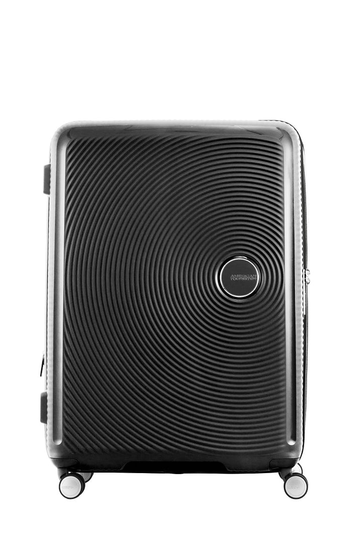 American Tourister Curio 2.0 55cm Carry-On Luggage - Lightweight Small Suitcase with Spinner Wheels, Black - Perfect for Weekend Trips & Business Travel