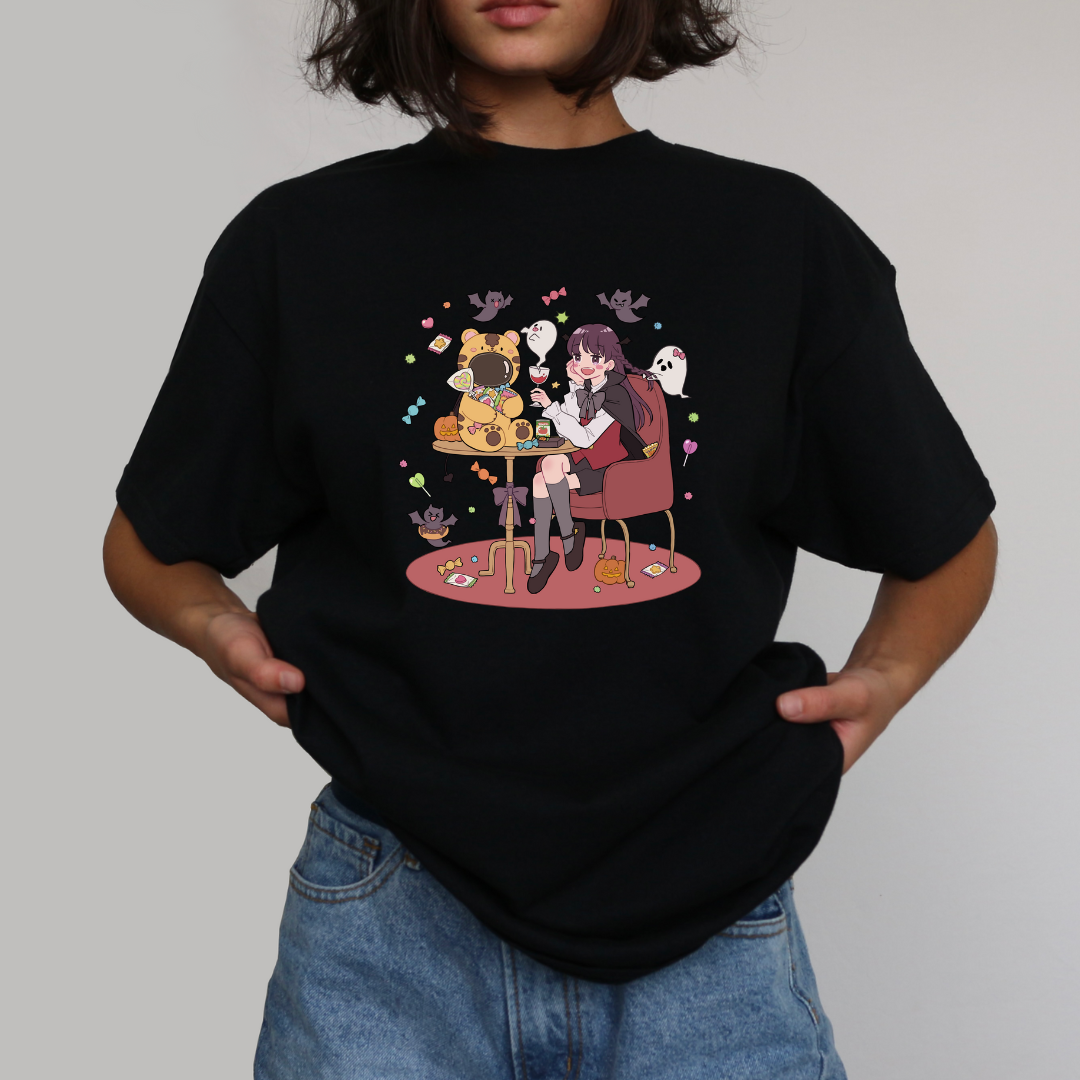 Halloween Midnight Party T-Shirt - Spooky & Cute Aesthetic Graphic Tee for Women & Men | Perfect for Costume Parties, Trick or Treating & Festive Fall Outfits