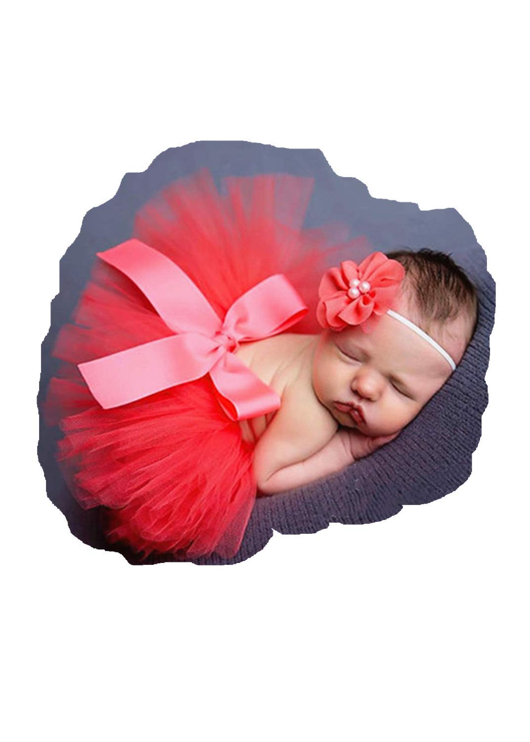 Newborn Baby Girl Tutu Dress Outfit Set - Cute Photography Props for Newborn Photo Shoots, Baby Showers & Birthday Parties