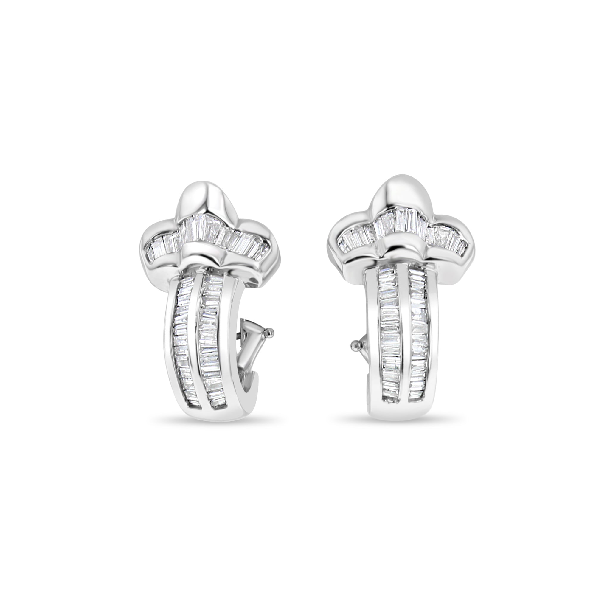 1 Carat Diamond Baguette Earrings in 14K Yellow or White Gold - Perfect for Weddings, Anniversaries & Special Occasions