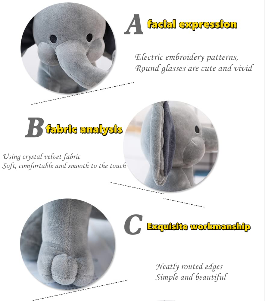 NatureMan Elephant Stuffed Animal - Soft Plush Toy for Babies, Kids & Toddlers | Cute Nursery Decor, Birthday Gift for Boys & Girls | 9.8 Inch Pink Elephant Plushie - Perfect for Cuddling, Room Decoration & Baby Showers