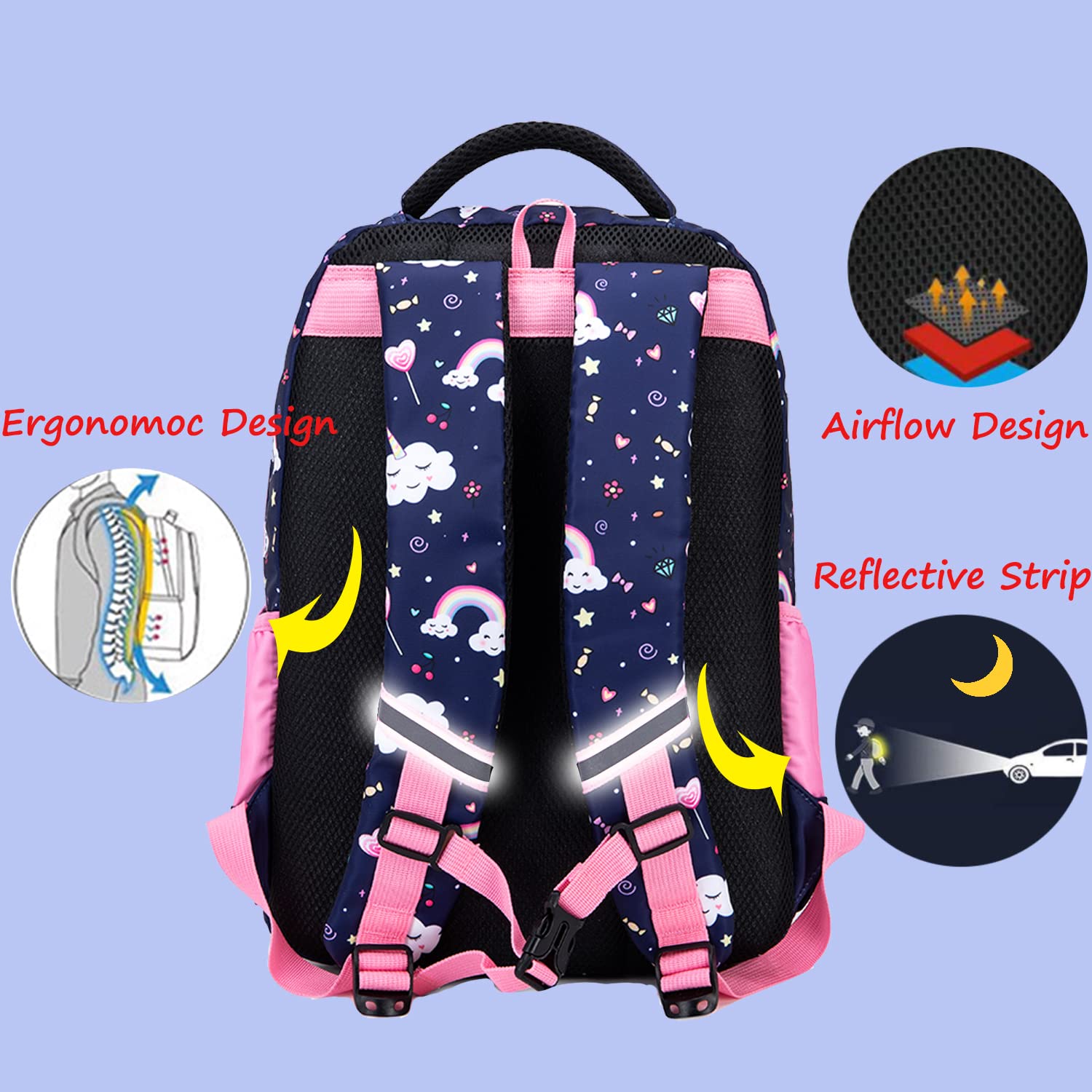 **Cute Unicorn Backpack for Girls - Waterproof School Bookbag with Pencil Case, Perfect for Elementary, Middle School & Travel - Great Gift for Kids & Teens**    *(Use for School, Day Trips, Sleepovers, Birthday Gifts & More!)*