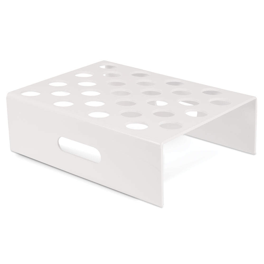 White Plastic Stand for R747 with 28 Holes - Perfect for Organizing Small Parts, Tools & Accessories in Workshops, Garages & Craft Rooms