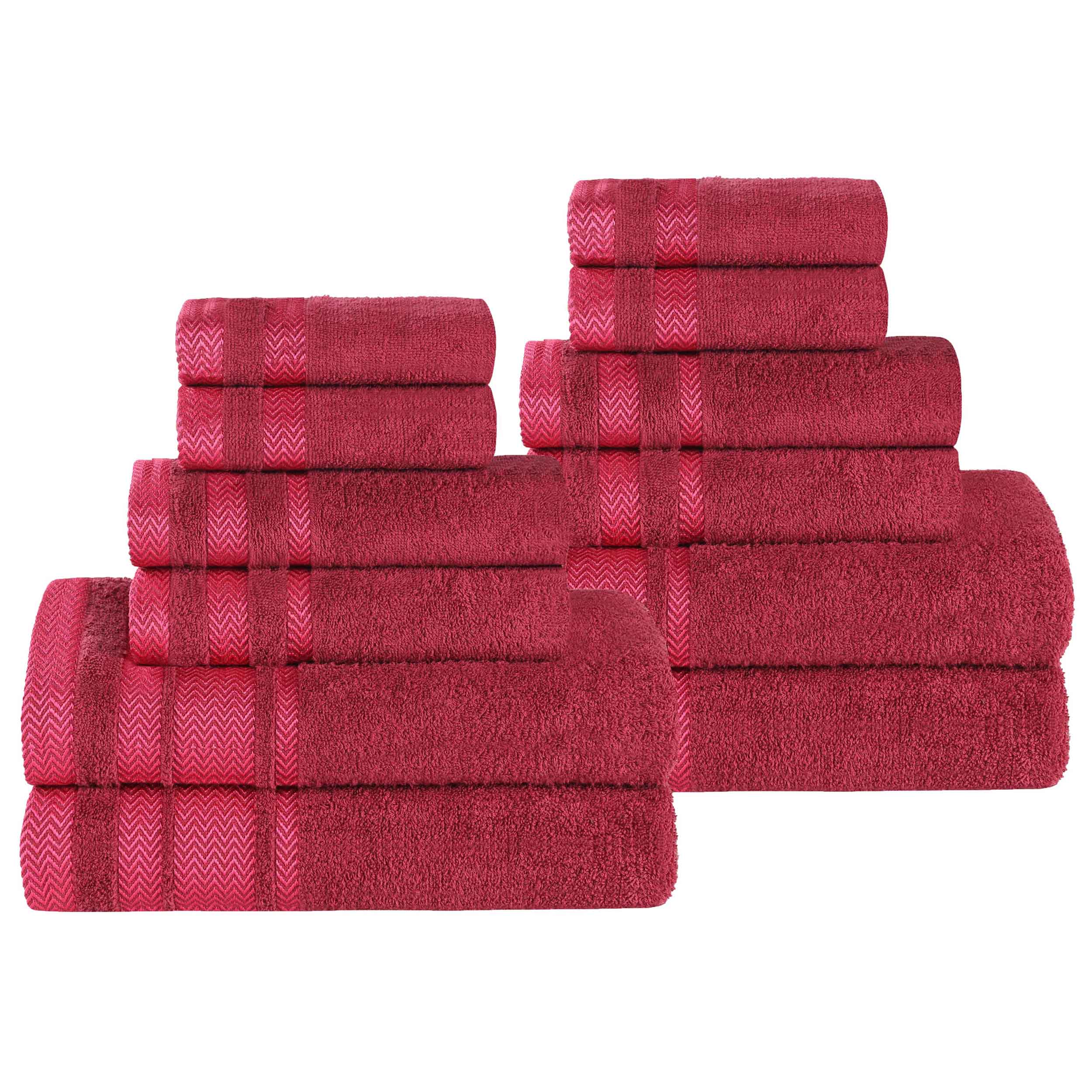 Premium 12-Piece Cotton Towel Set - Medium Weight, Soft & Absorbent Bath Towels for Spa, Gym & Everyday Use