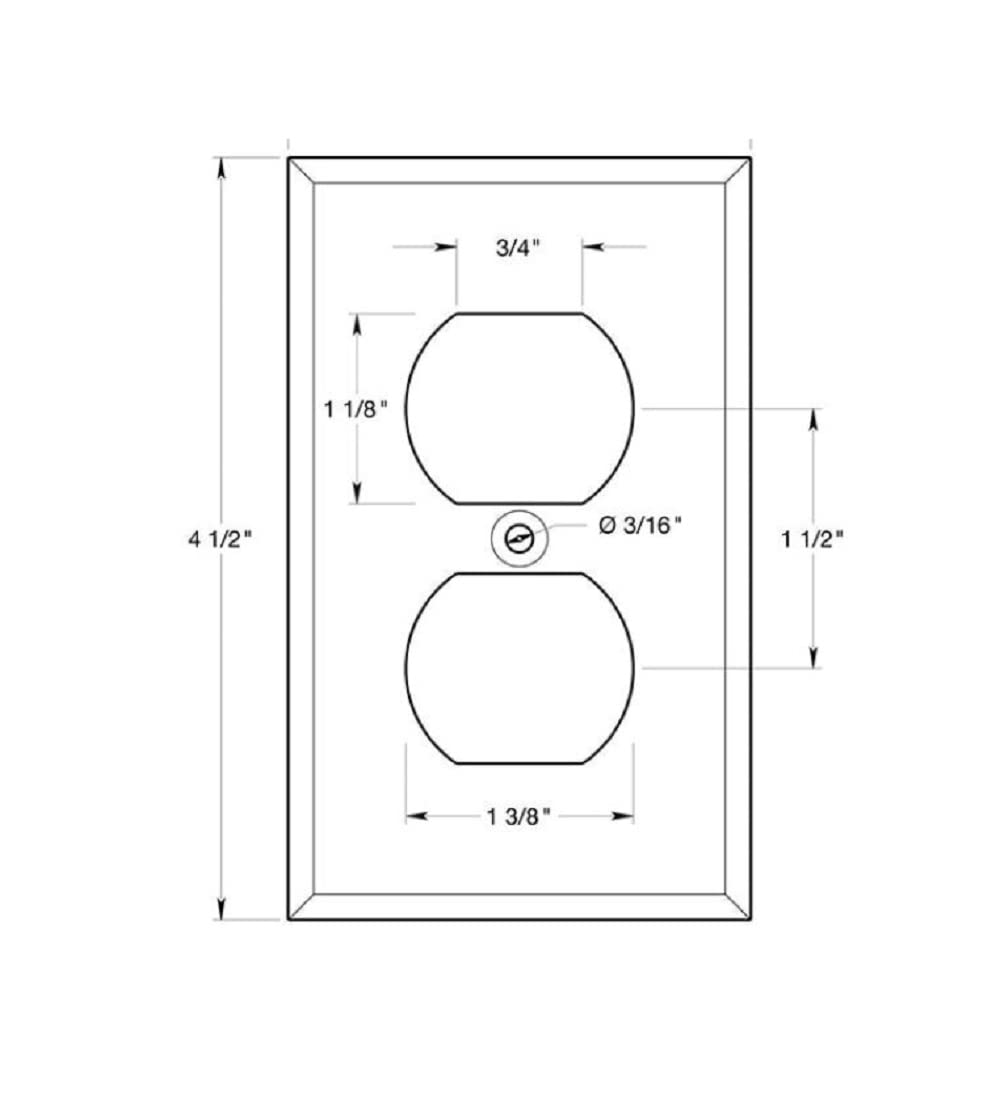 Deltana SWP4752U15A Double Outlet Switch Plate Cover - Satin Nickel Finish - Electrical Wall Plate for Home & Office Decor