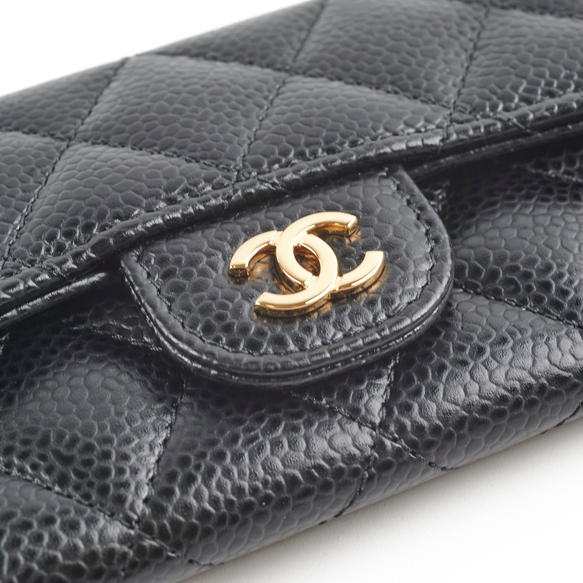 Chanel Classic Flap Card Holder in Black Caviar Leather - 29 Series | Luxury Compact Wallet for Everyday Use & Travel