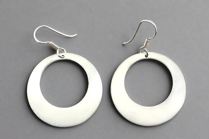 Elegant Sterling Silver Circle Cutout Drop Earrings for Women - Perfect for Parties, Weddings & Everyday Wear