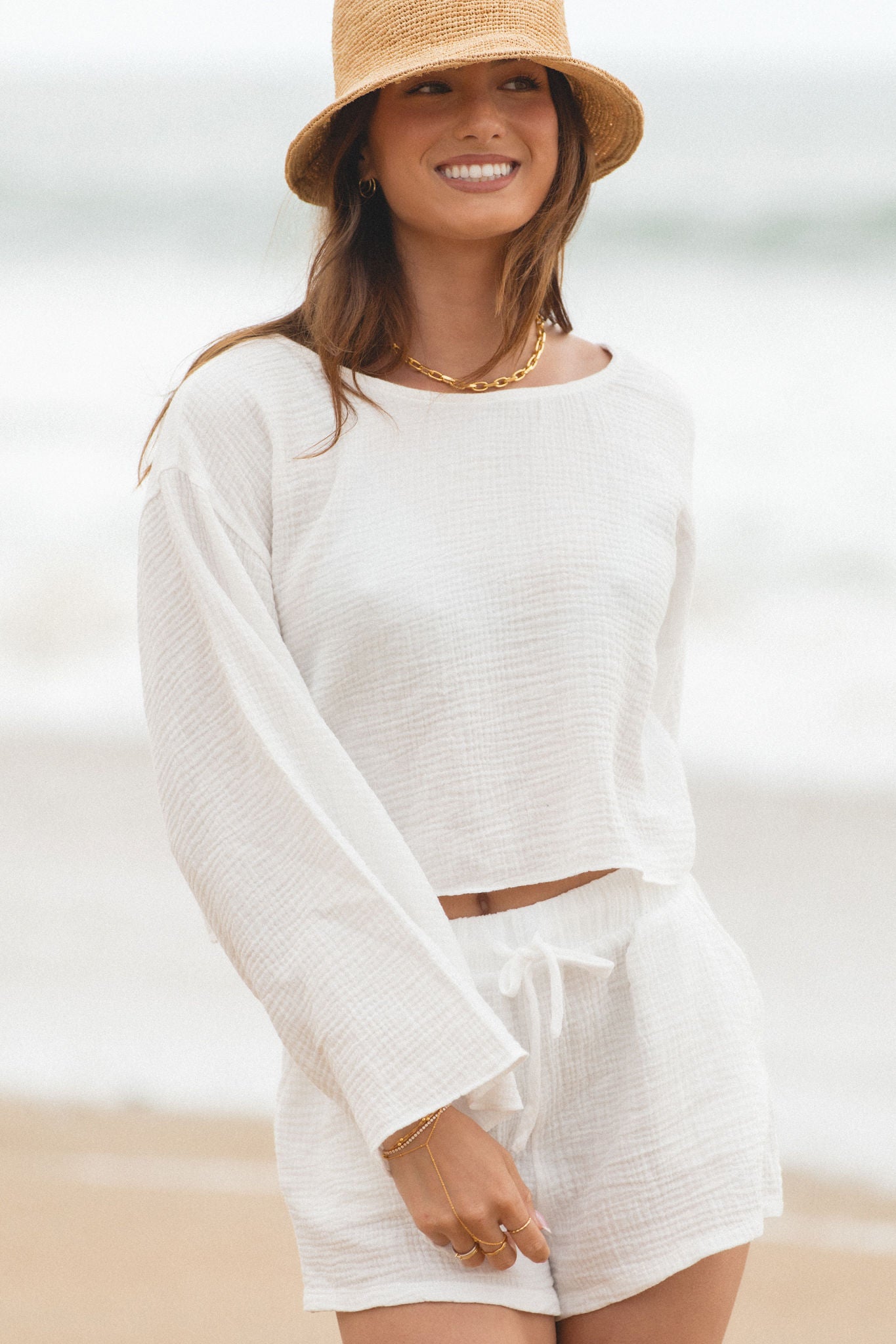 Breathable Cotton Gauze Top for Women - Soft & Lightweight Summer Blouse - Perfect for Beach, Vacation & Casual Outings