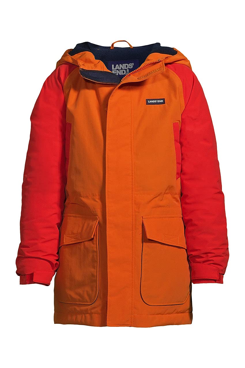 Lands' End Boys Squall Waterproof Winter Parka Coat - Warm Insulated Hooded Jacket for Kids - Perfect for Snow Play, School & Outdoor Adventures