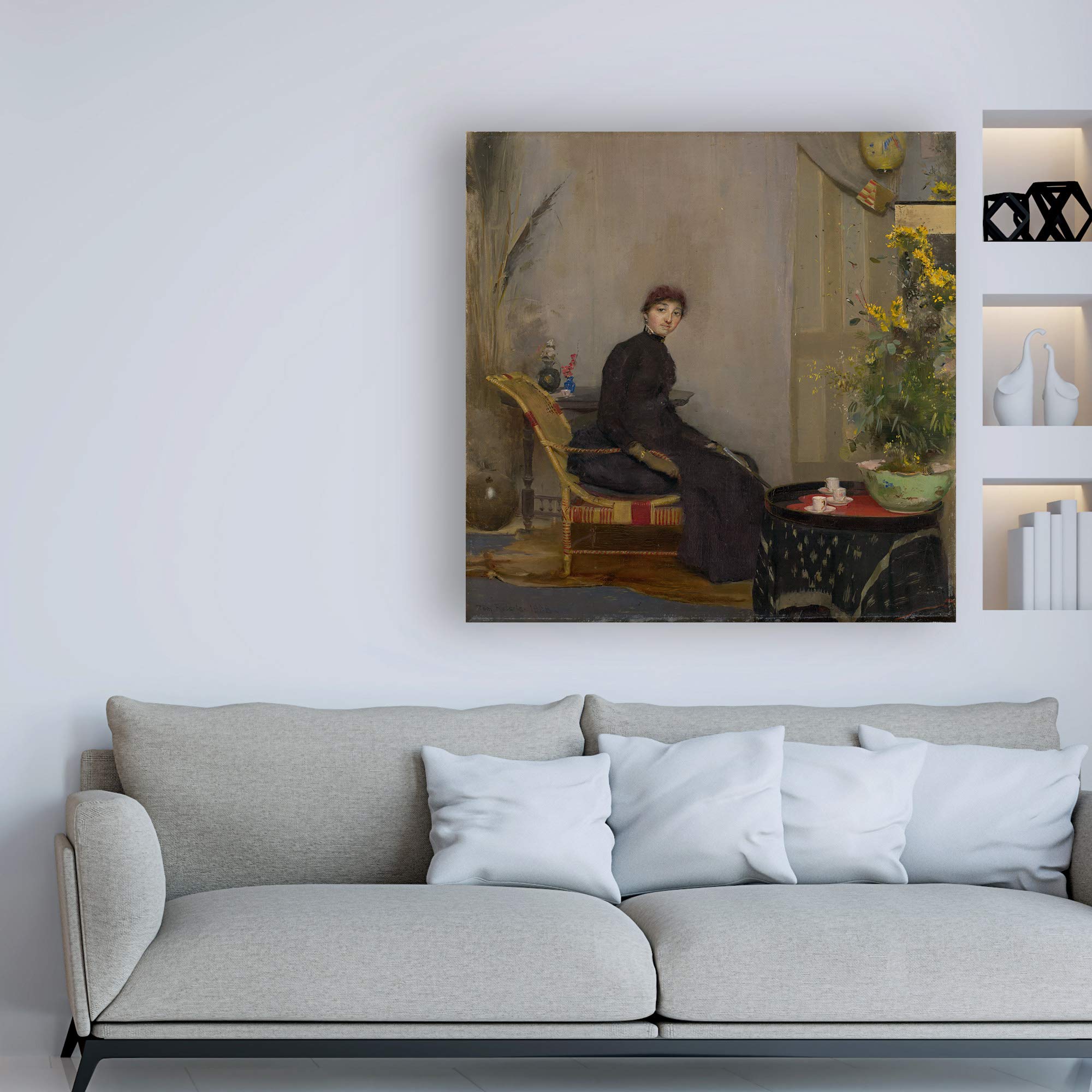 Trademark Fine Art - Tom Roberts' Mrs Abrahams 18x18 Canvas Print - Premium Wall Decor for Living Room, Bedroom & Office