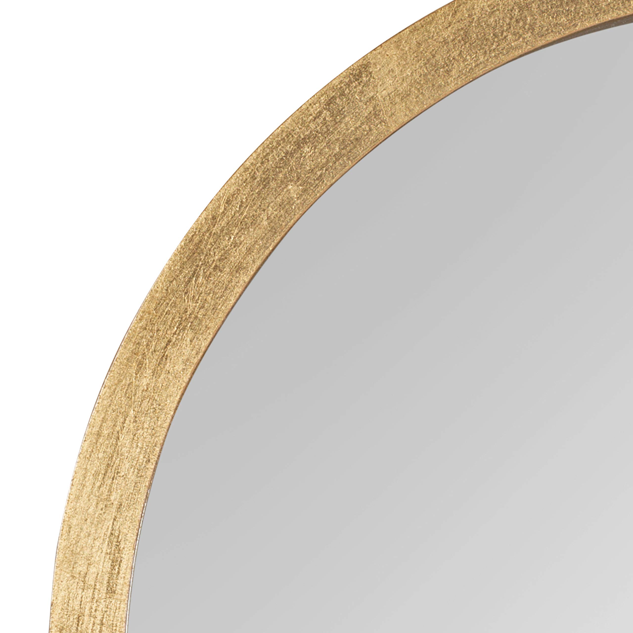 Kate & Laurel Travis Modern Capsule Wood Framed Wall Mirror 12x24 Inches - Gold Geometric Decorative Mirror for Living Room, Bedroom & Entryway Decor