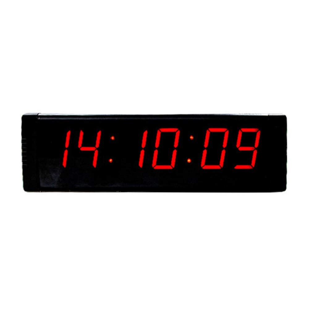 1.5 Inch 6-Digit LED Gym Wall Timer - Interval Timer, Countdown/Up Clock with Remote for Home Gym & Fitness Workouts | Digital Stopwatch for CrossFit, HIIT, Boxing & Circuit Training (Black)