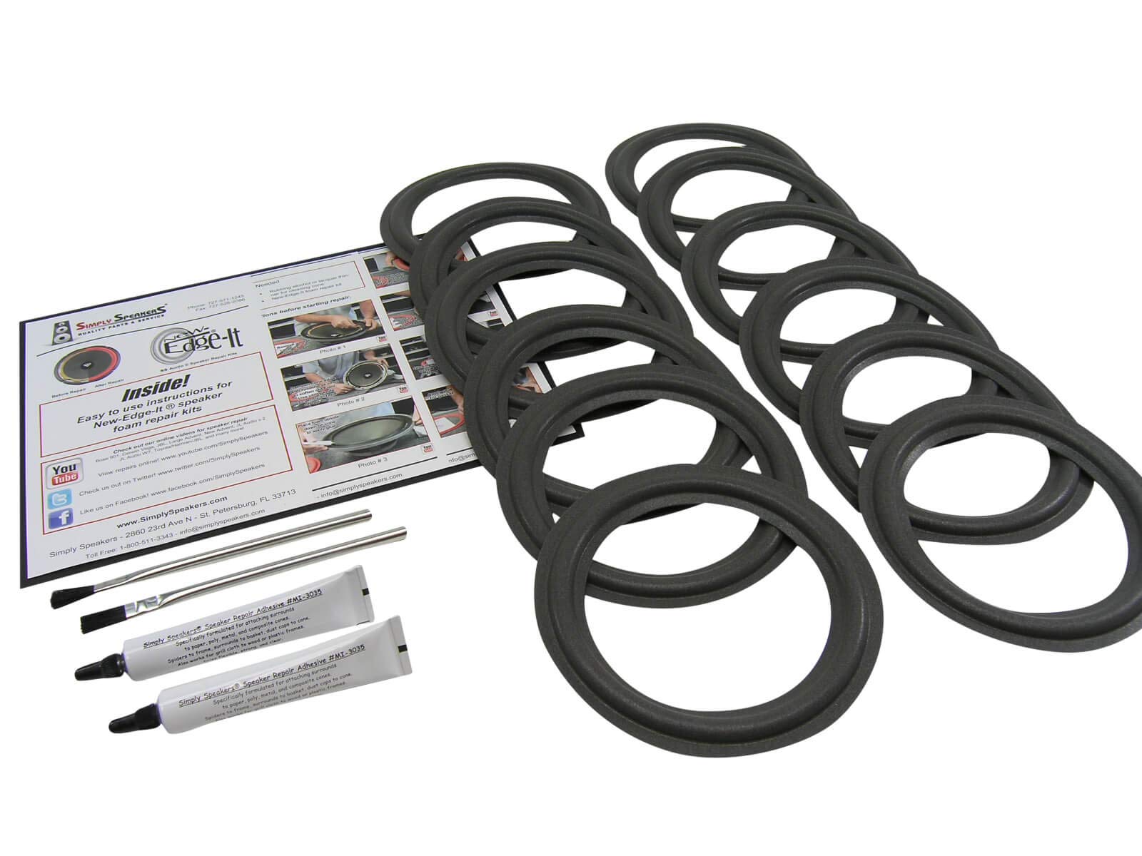 Peavey 6.5 Inch Foam Speaker Repair Kit, 12-Pack FSK-6.5, Peavey Cluster Replacement, Ideal for Studio Monitors and PA Systems