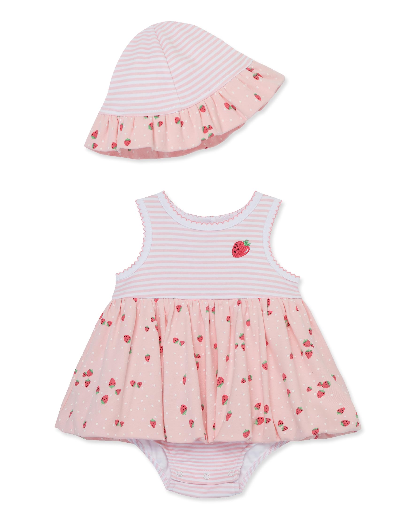 Little Me Baby Girls' Popover Bodysuit Dress and Hat Set - Soft Cotton Outfit for 3-12 Months | Perfect for Family Photos, Birthday Parties & Special Occasions