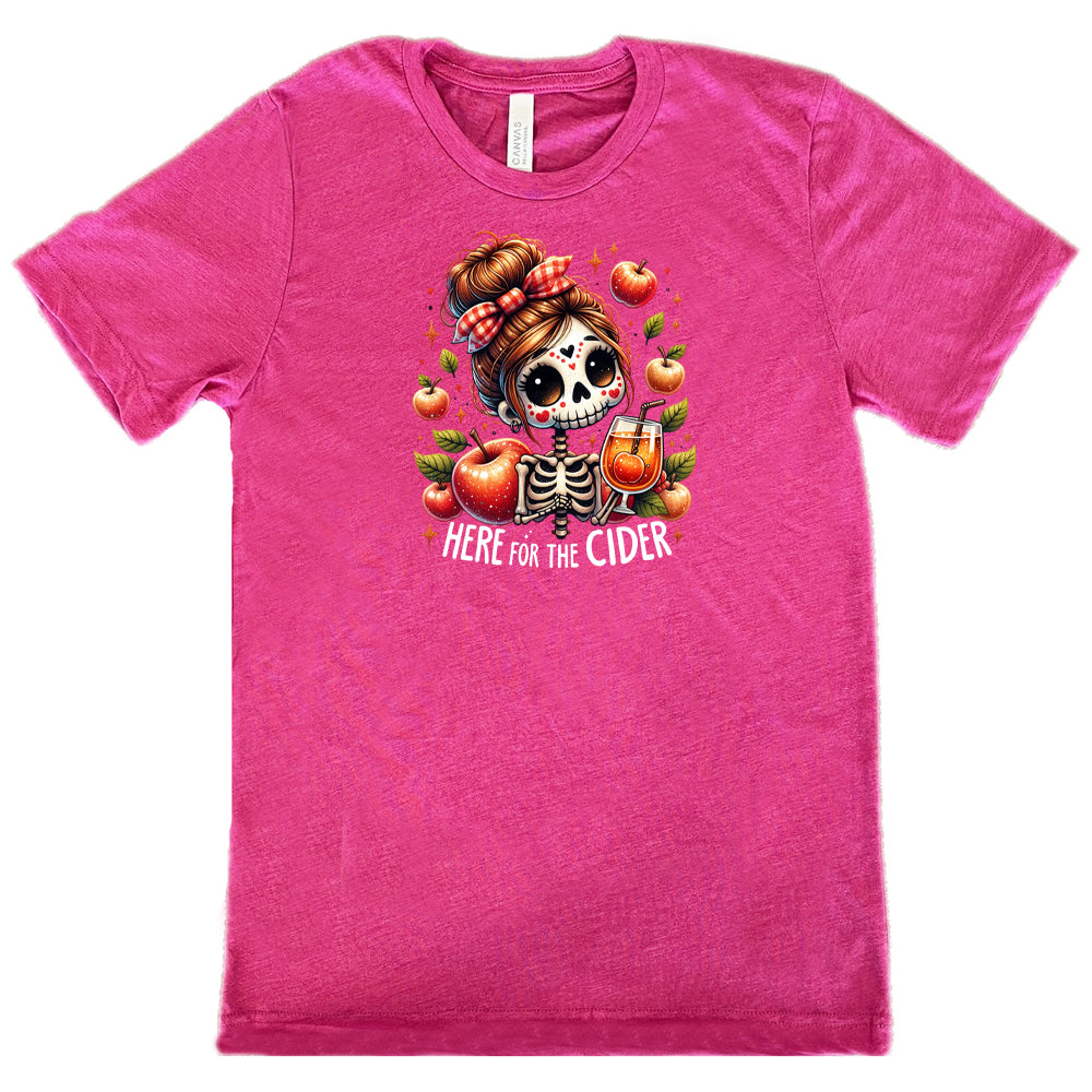 Here For The Cider Unisex T-Shirt - Comfortable Cotton Tee for Casual Wear, Parties, and Outdoor Activities