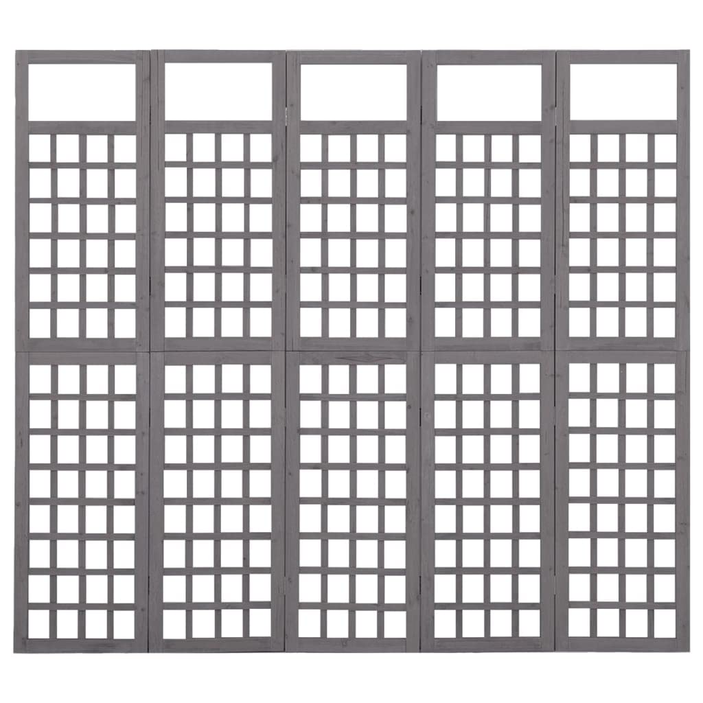 vidaXL 5-Panel Fir Wood Room Divider - 79.3