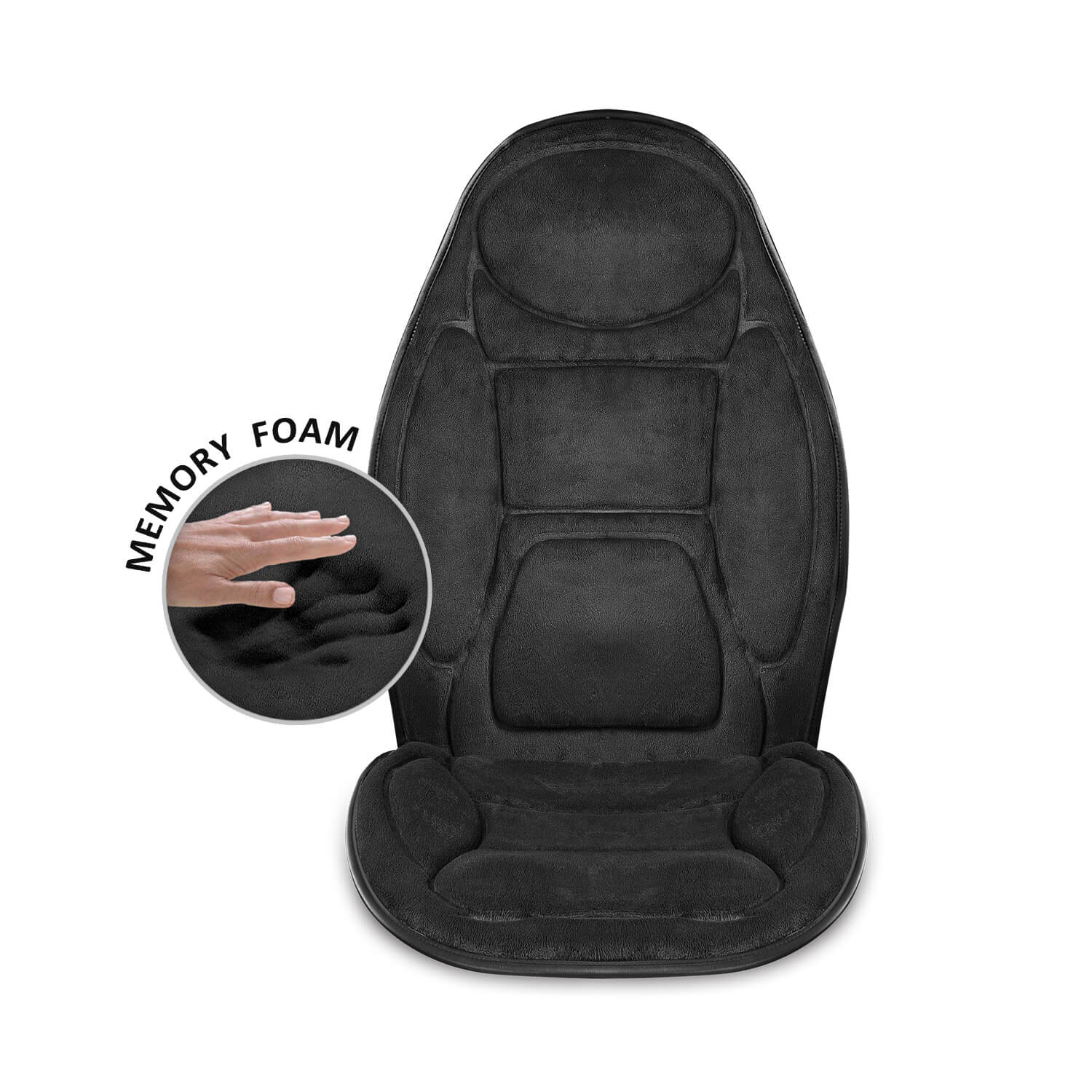 Snailax Memory Foam Vibration Back Massager with Heat - 6 Vibrating Motors & 2 Heat Levels for Pain Relief - Perfect for Home, Office & Car Use