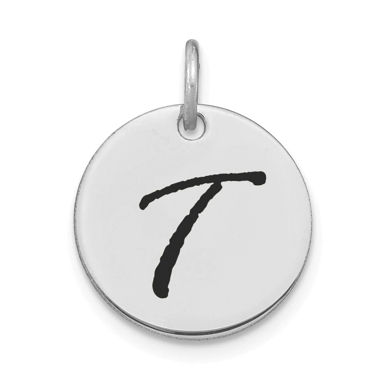 14K White Gold Rhodium-Plated Black Epoxy Letter 