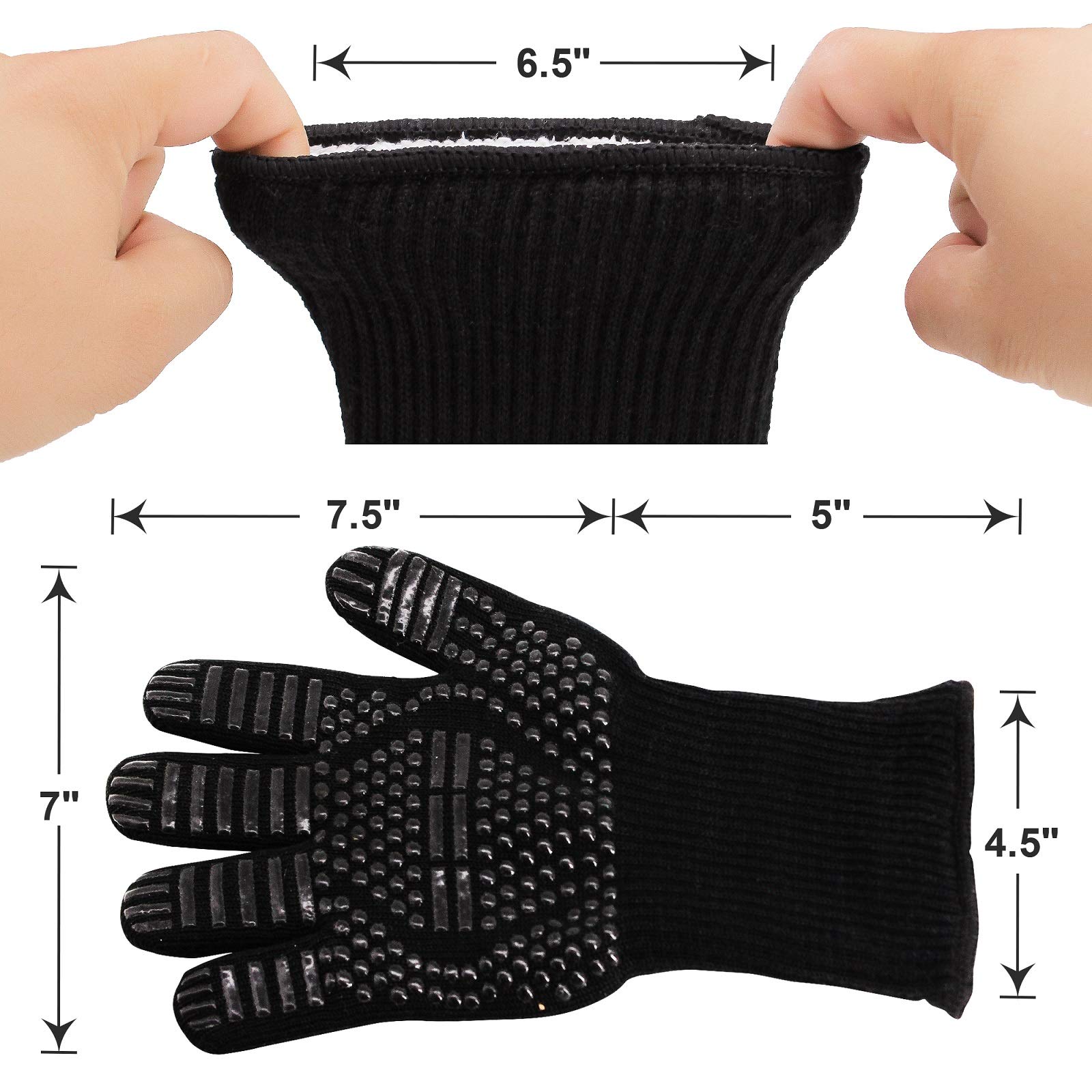 High Heat Resistant Charcoal Chimney Starter Set with 1472℉ Grill Glove & Portable BBQ Fan - Fast & Easy Charcoal Lighter for Outdoor Grilling, Camping, Backyard BBQ, and Tailgating Parties