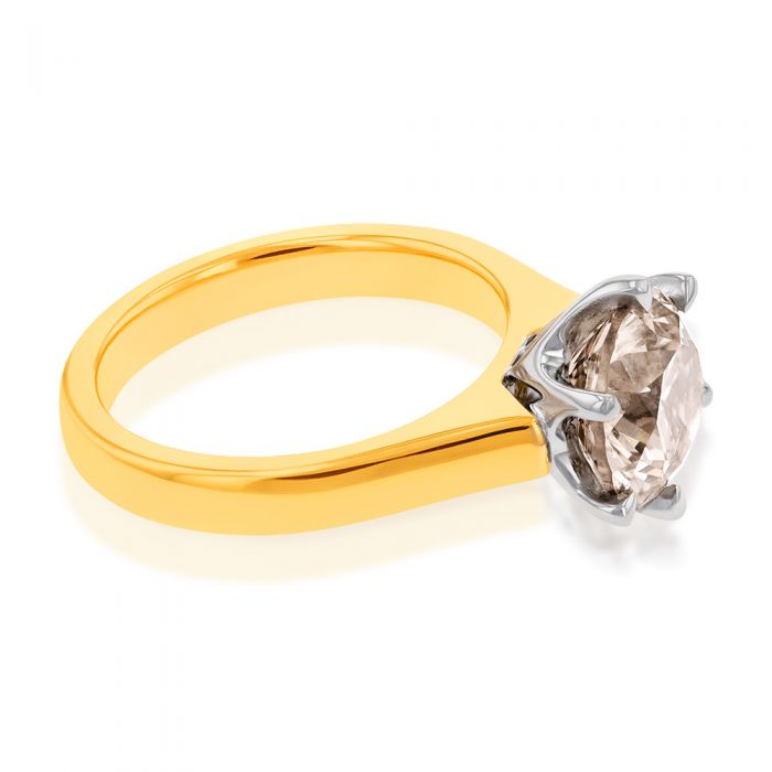 18K Yellow Gold Solitaire Ring with 3 Carat Diamond - Elegant Engagement & Wedding Ring for Women - Perfect for Proposals, Anniversaries & Special Occasions