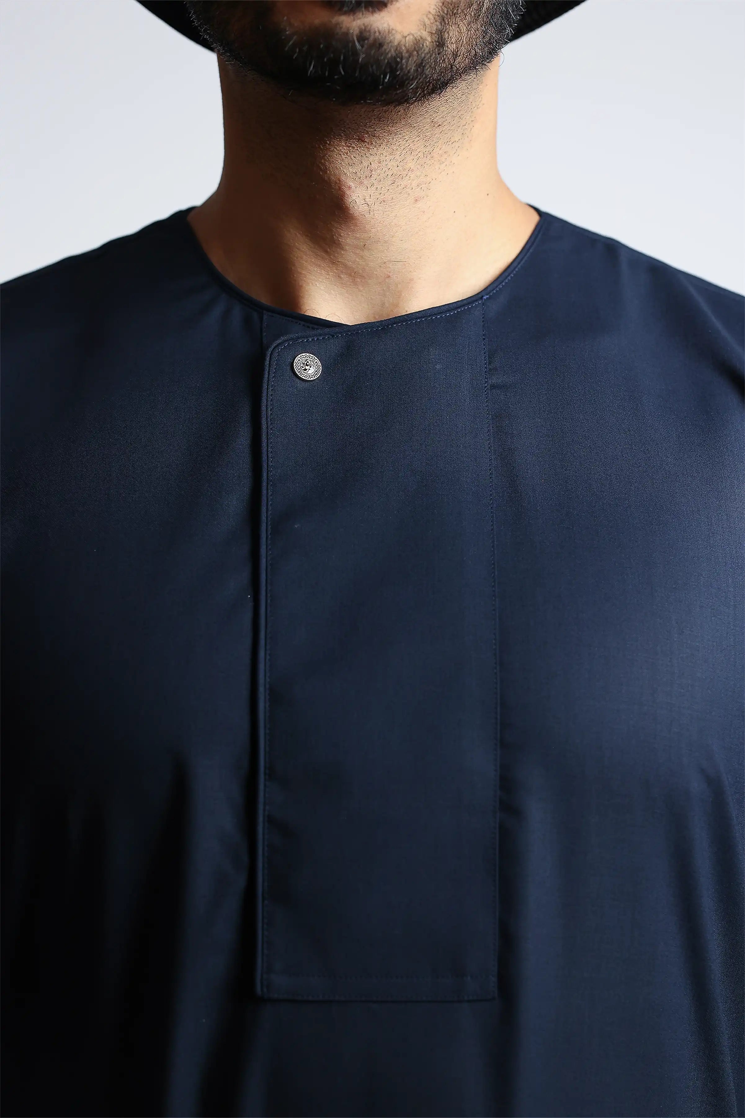 J144 Willow Blue Boys Piping Thobe - Traditional Islamic Robe for Kids - Perfect for Eid, Ramadan & Special Occasions