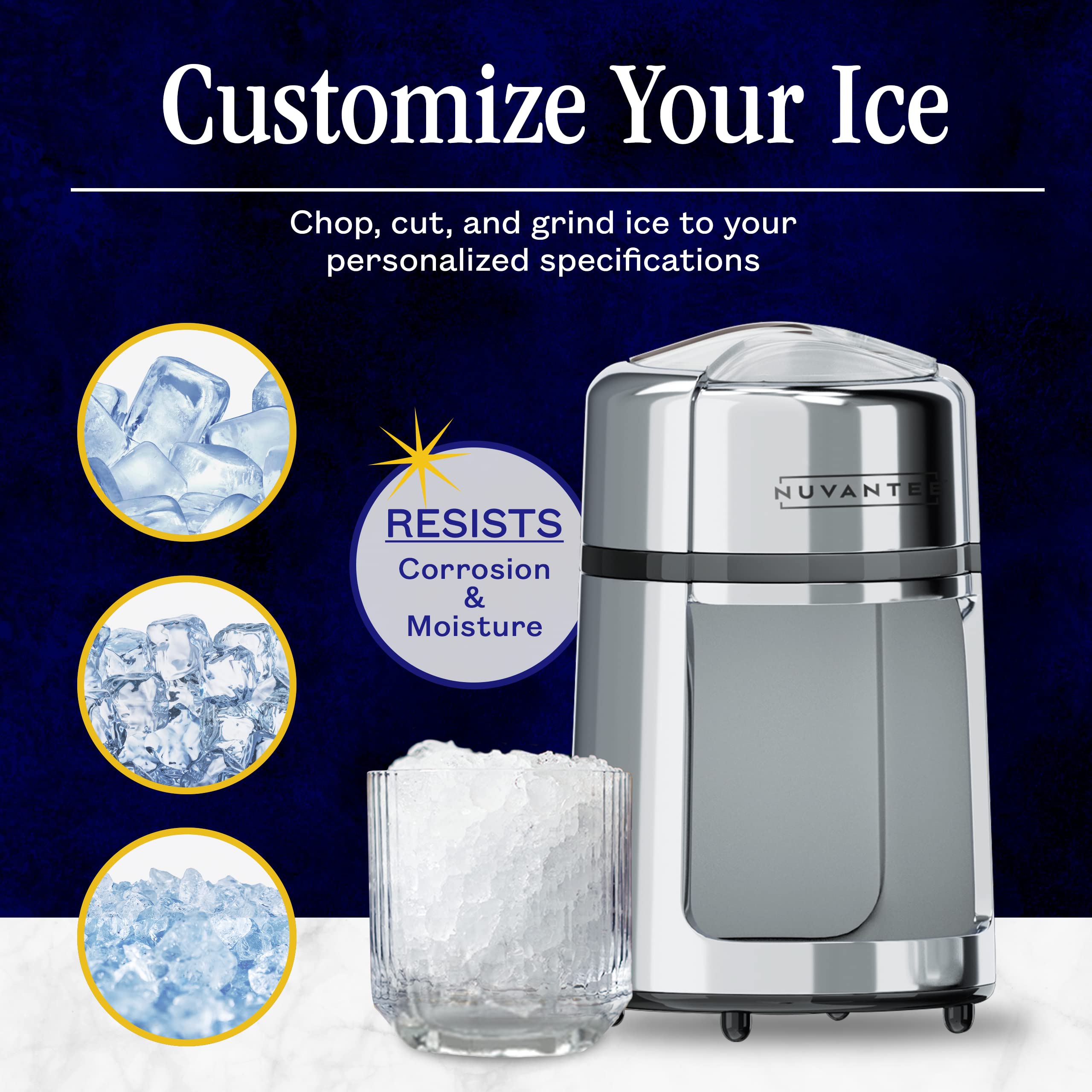 Premium Manual Ice Shaver - Stainless Steel Snow Cone Maker for Home & Commercial Use, Non-Slip Base, BPA Free - Perfect for Parties, Cafes, and Summer Treats
