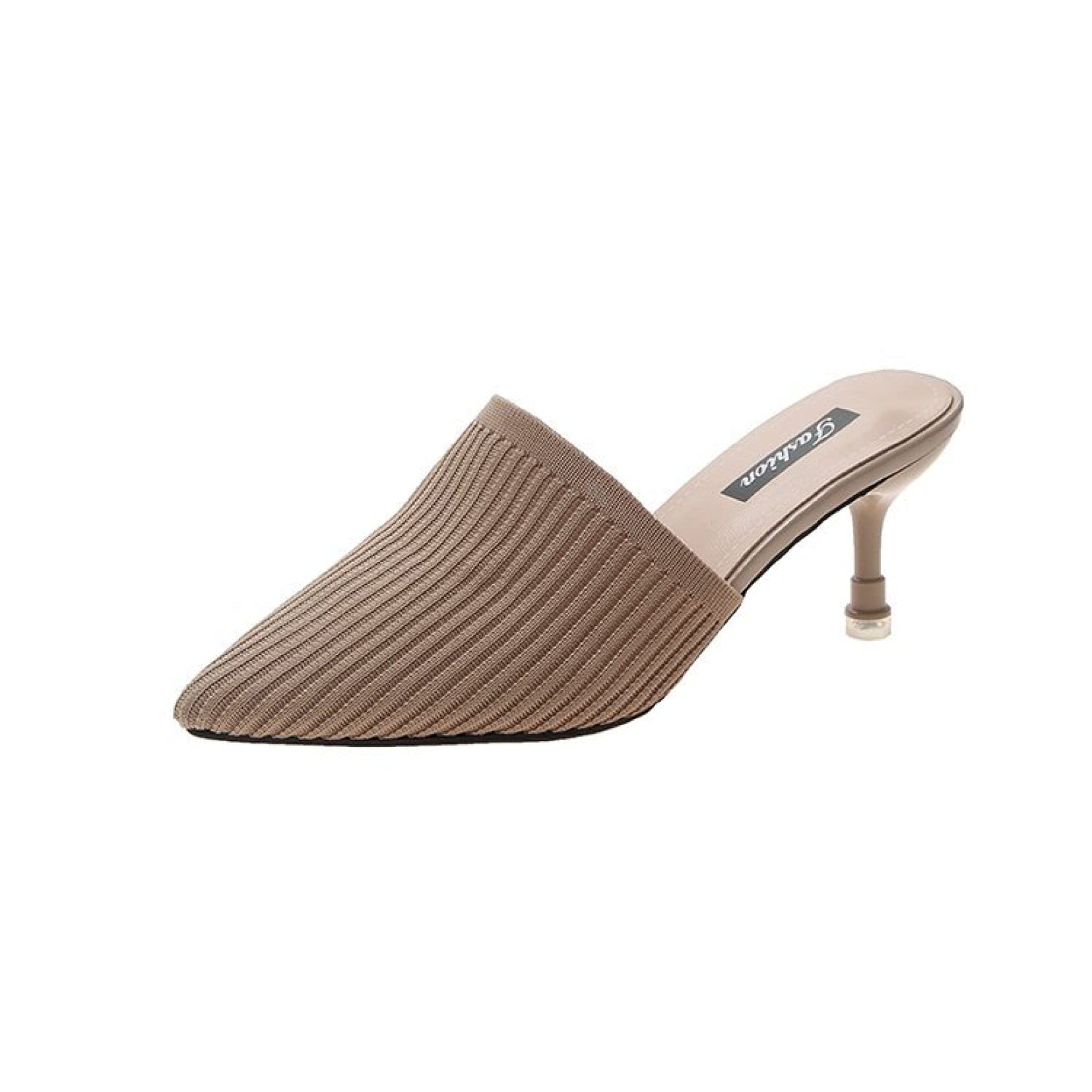 Women's Pointed Toe Mule Shoes - Lightweight Slip-On Kitten Heel Backless Slippers for Women | Comfortable Casual Outdoor & Indoor House Shoes for Walking, Office, and Relaxing