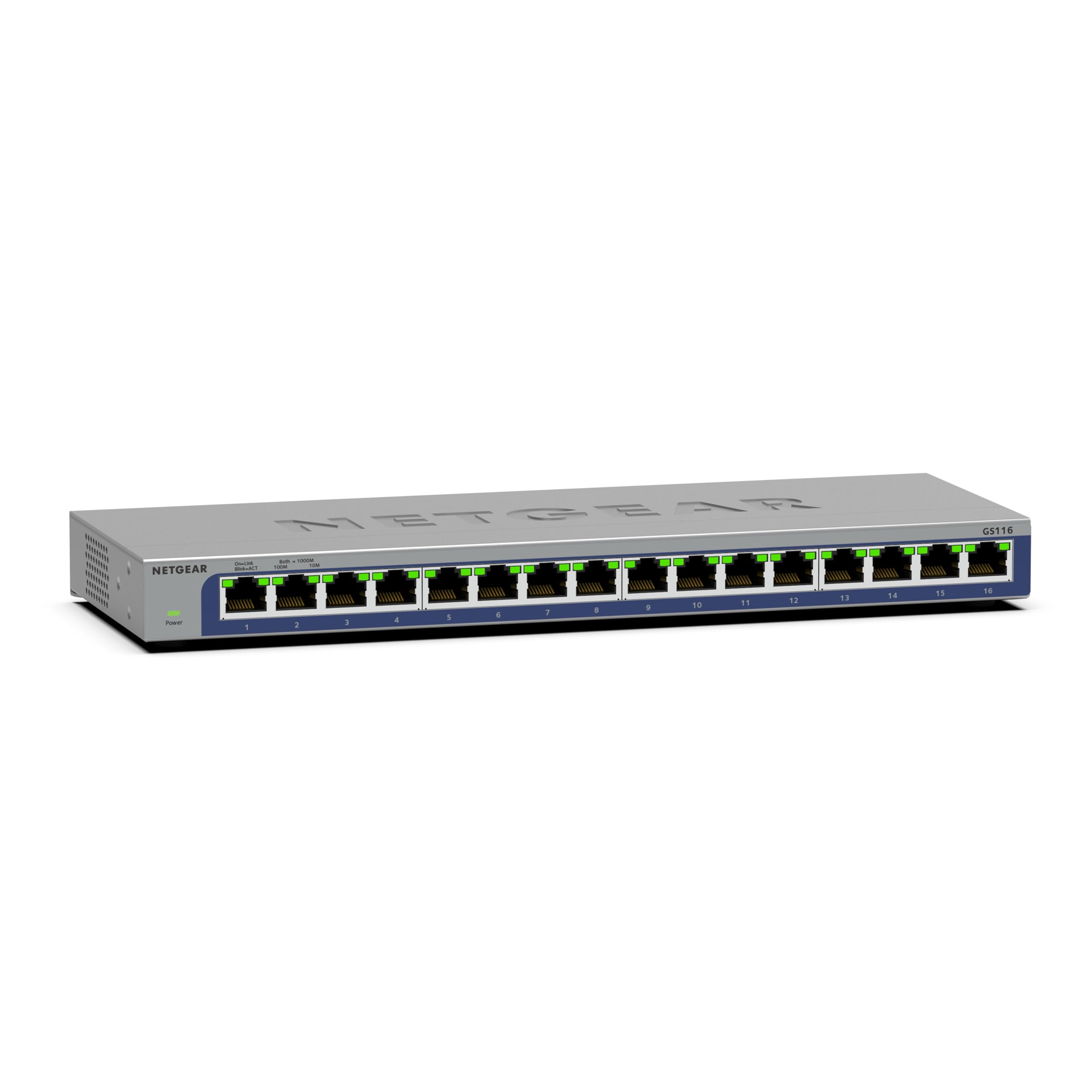 NETGEAR GS116UK 16-Port Gigabit Ethernet Switch | High-Speed Network Switch for Home & Office | Desktop Hub with ProSAFE Lifetime Protection | Ideal for Gaming, Streaming & Business Networks