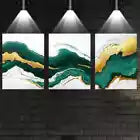 3-Piece Abstract Green Marble Texture Wall Art Set - Framed Canvas 40x60cm (16x24in) - High Quality Print - 100% Australian Made - Ready to Hang - Perfect for Living Room, Bedroom & Office Decor