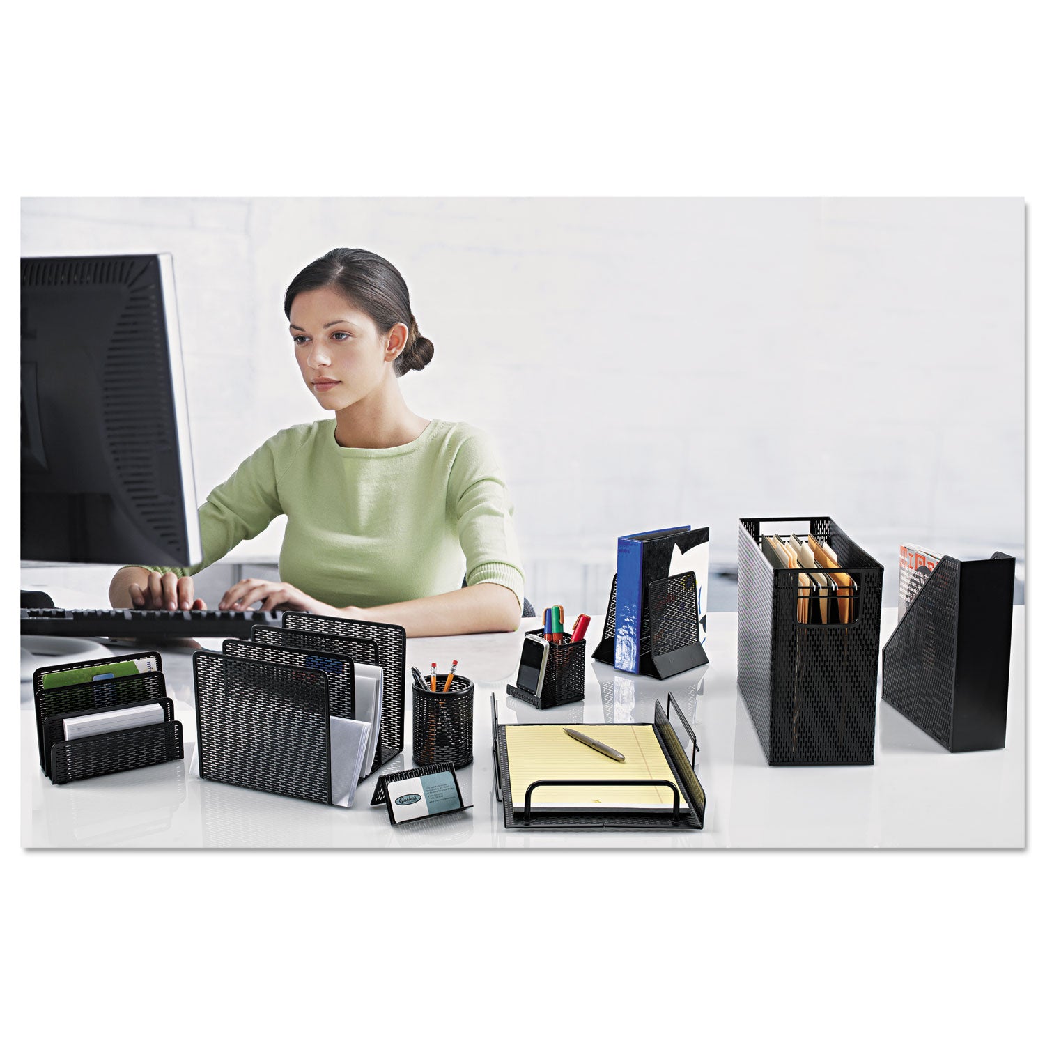 Artistic® Urban Collection Black Punched Metal Bookends - Non-Skid Perforated Steel Book Holder (5.5