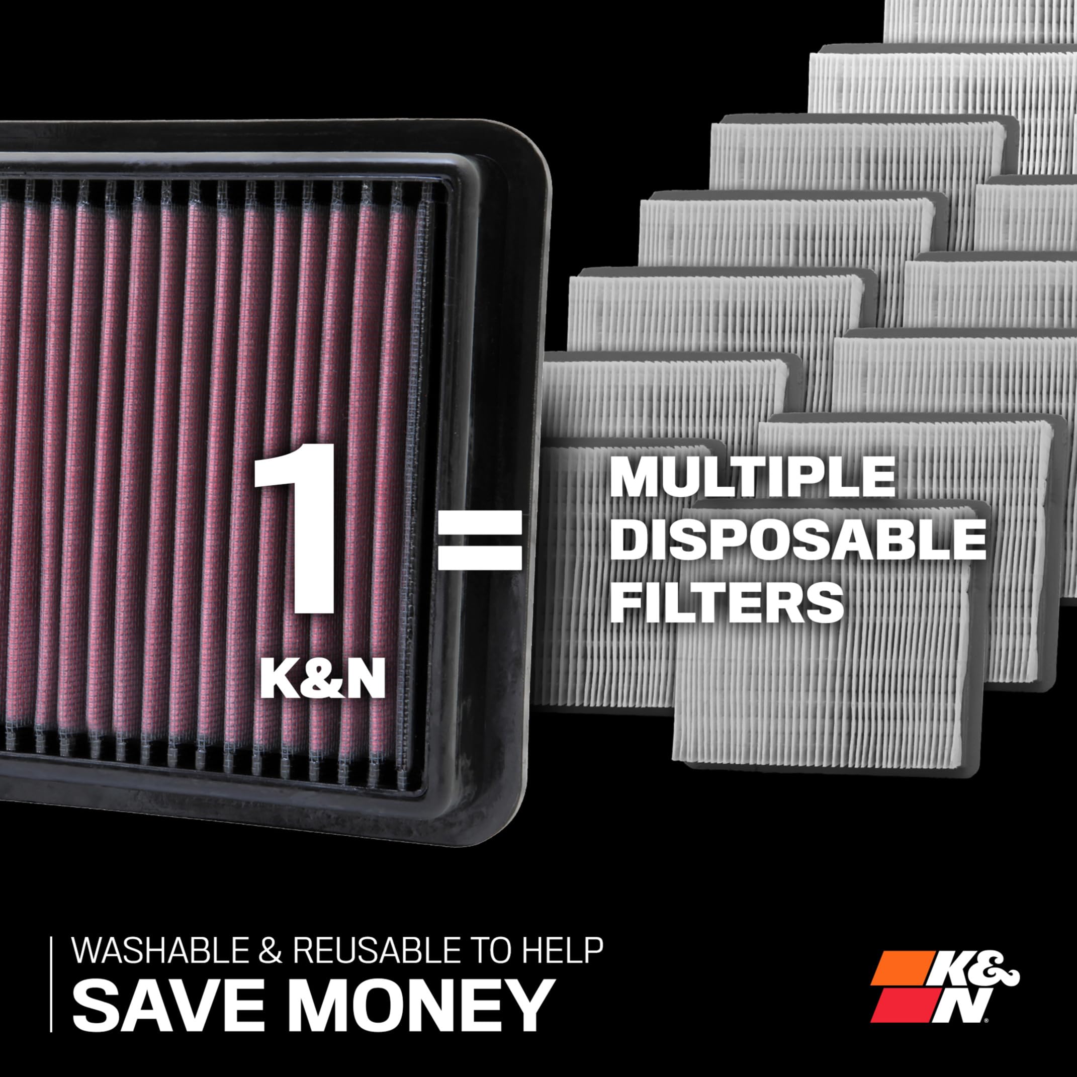 K&N Premium Washable & Reusable Engine Air Filter - Clean Every 75,000 Miles - Replacement Car Air Filter Compatible with 2004-2006 Dodge Sprinter 2500 & 3500 (Model 33-2319) - Perfect for Off-Roading, Towing & Performance Driving